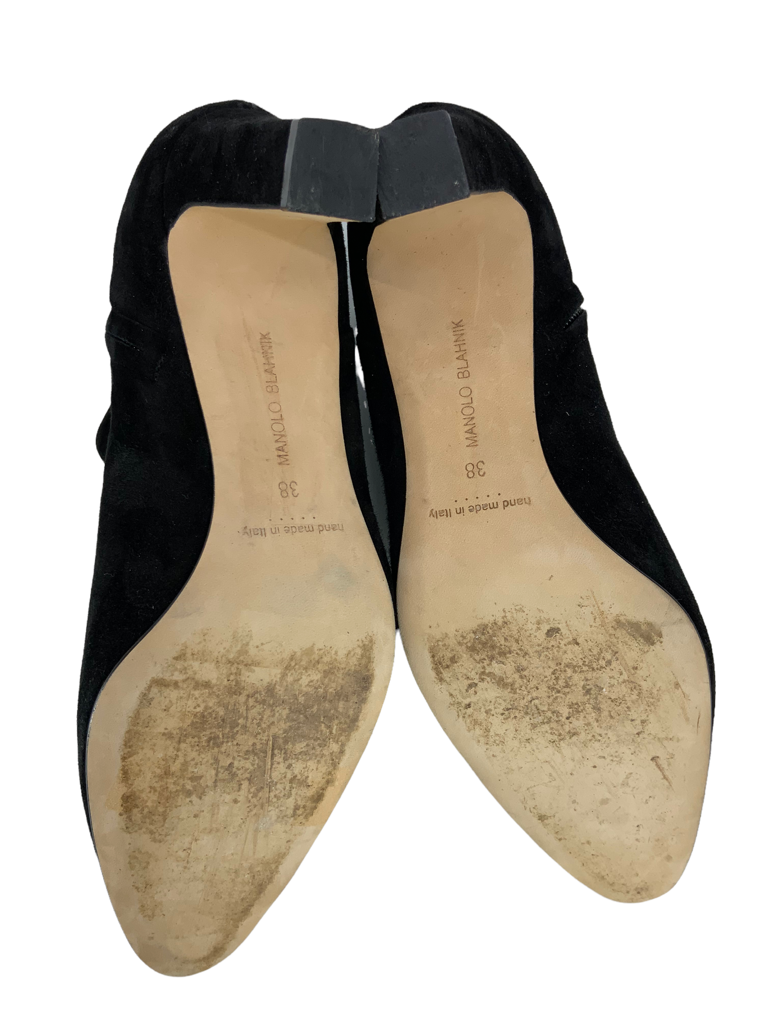 Manolo Blahnik Myconia Suede Ankle Boots Women's Size 8 - Comfortable & Stylish Fall/Winter Booties for Office, Party & Evening Wear