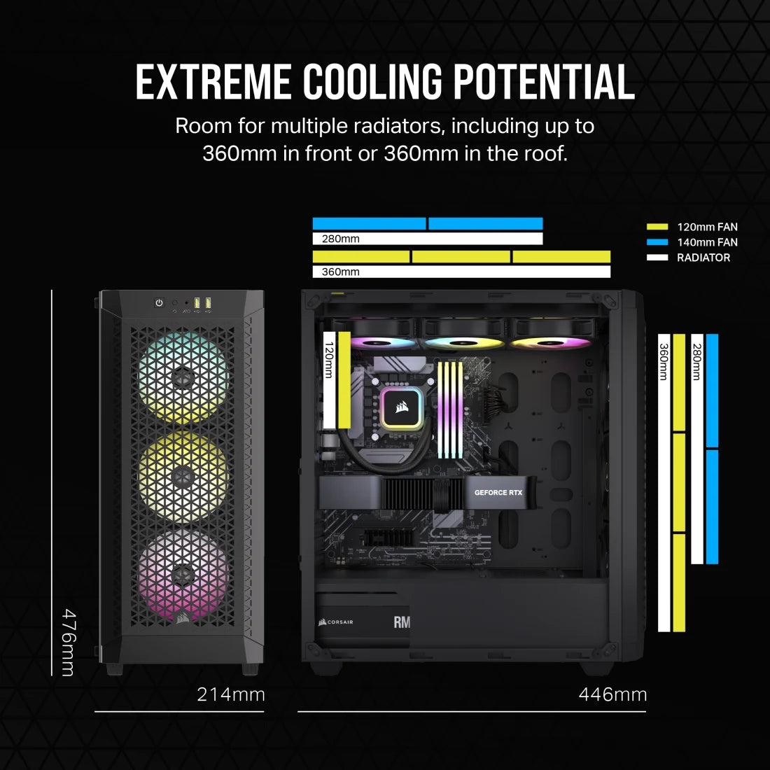 Corsair 480T Airflow Mid Tower ATX PC Case - Tempered Glass, Black (RGB/Non-RGB) | High Airflow Design for Gaming & Workstation Builds