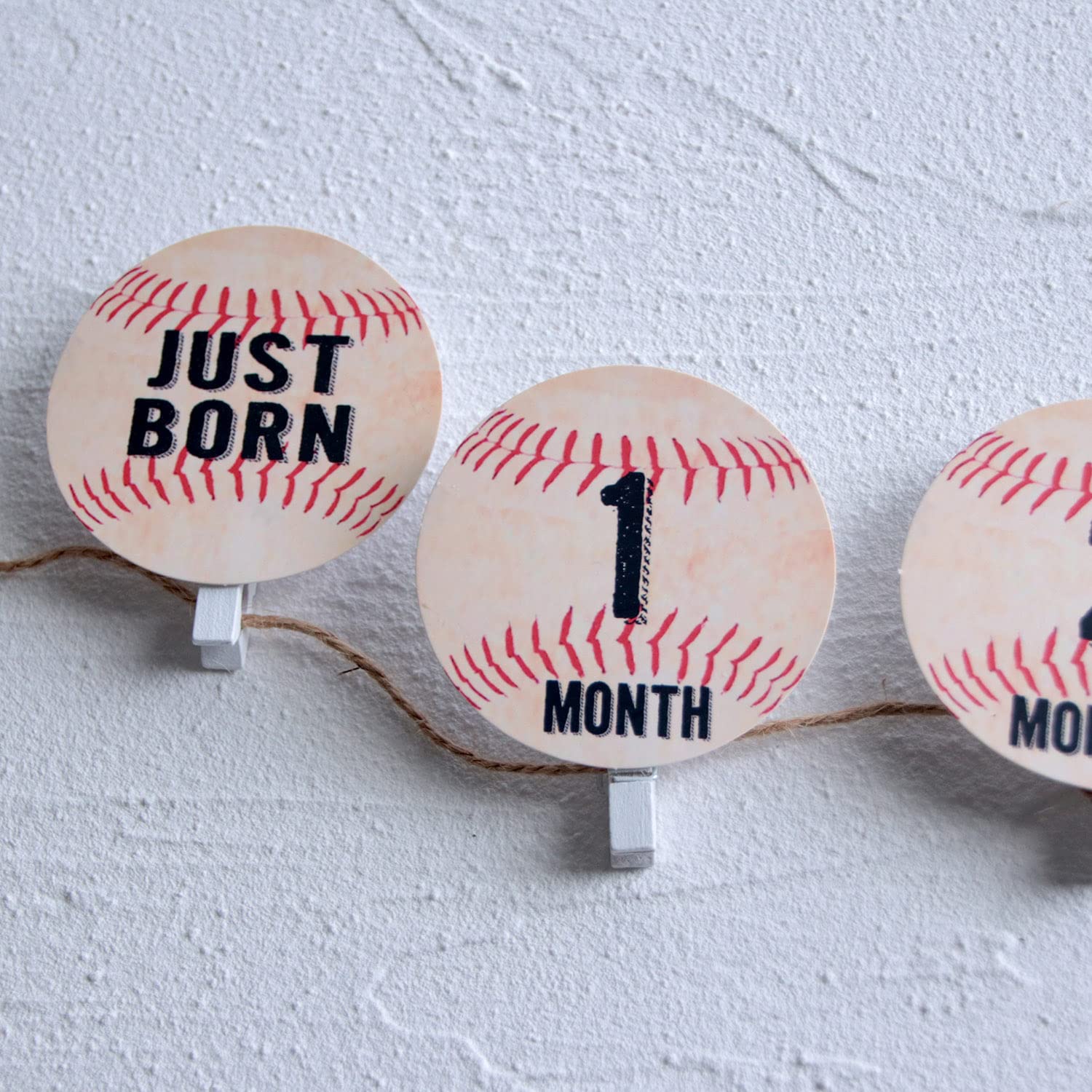 Baseball Birthday Decorations Set - Customizable Monthly Photo Banner for Baby's First Birthday & Baseball Theme Baby Shower - Perfect for Nursery Wall Decor and Baseball Party Backdrop