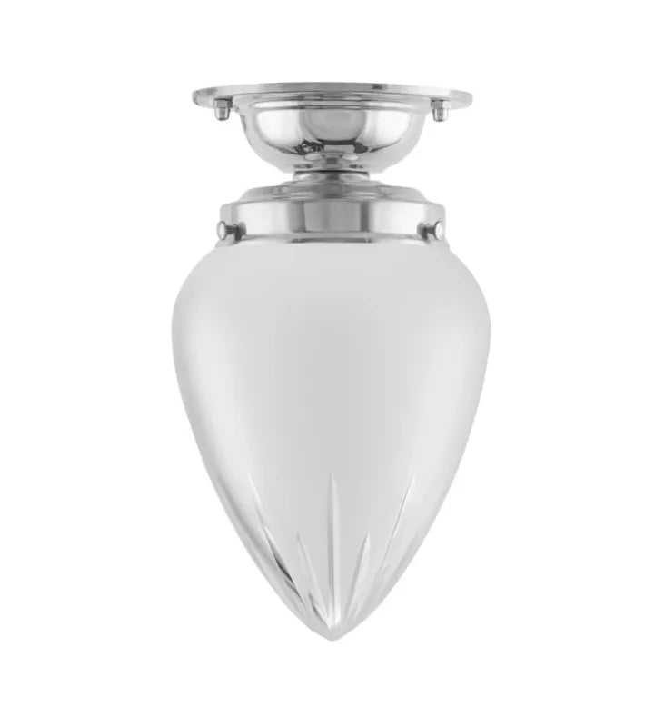 Lundkvist 80 Nickel-Plated Matte Drop Bathroom Ceiling Light - Modern Waterproof LED Fixture for Bathroom, Powder Room & Spa Lighting