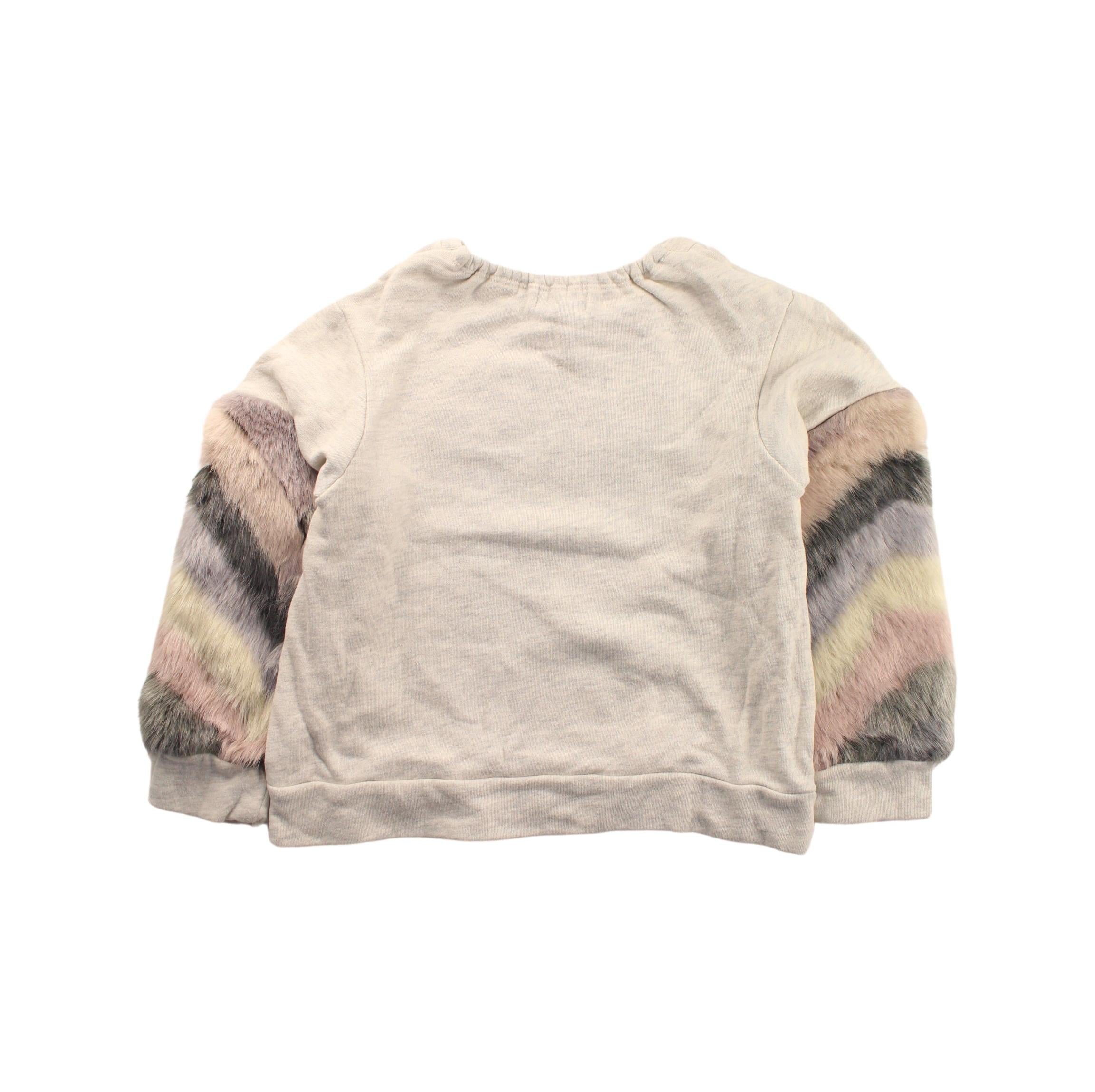Anna Sui Crewneck Sweatshirt for Girls 5T-6T | Soft Cotton Pullover Sweater | Cute Graphic Print | Casual Wear for Preschool & Kindergarten