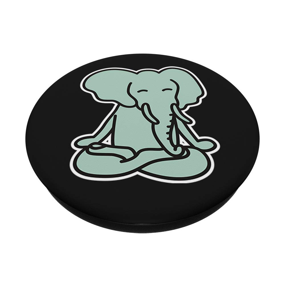 Funny Elephant Meditation Yoga Pose PopSocket - Phone Grip & Stand for iPhone, Samsung & Tablets | Perfect for Yoga Lovers & Nature Enthusiasts