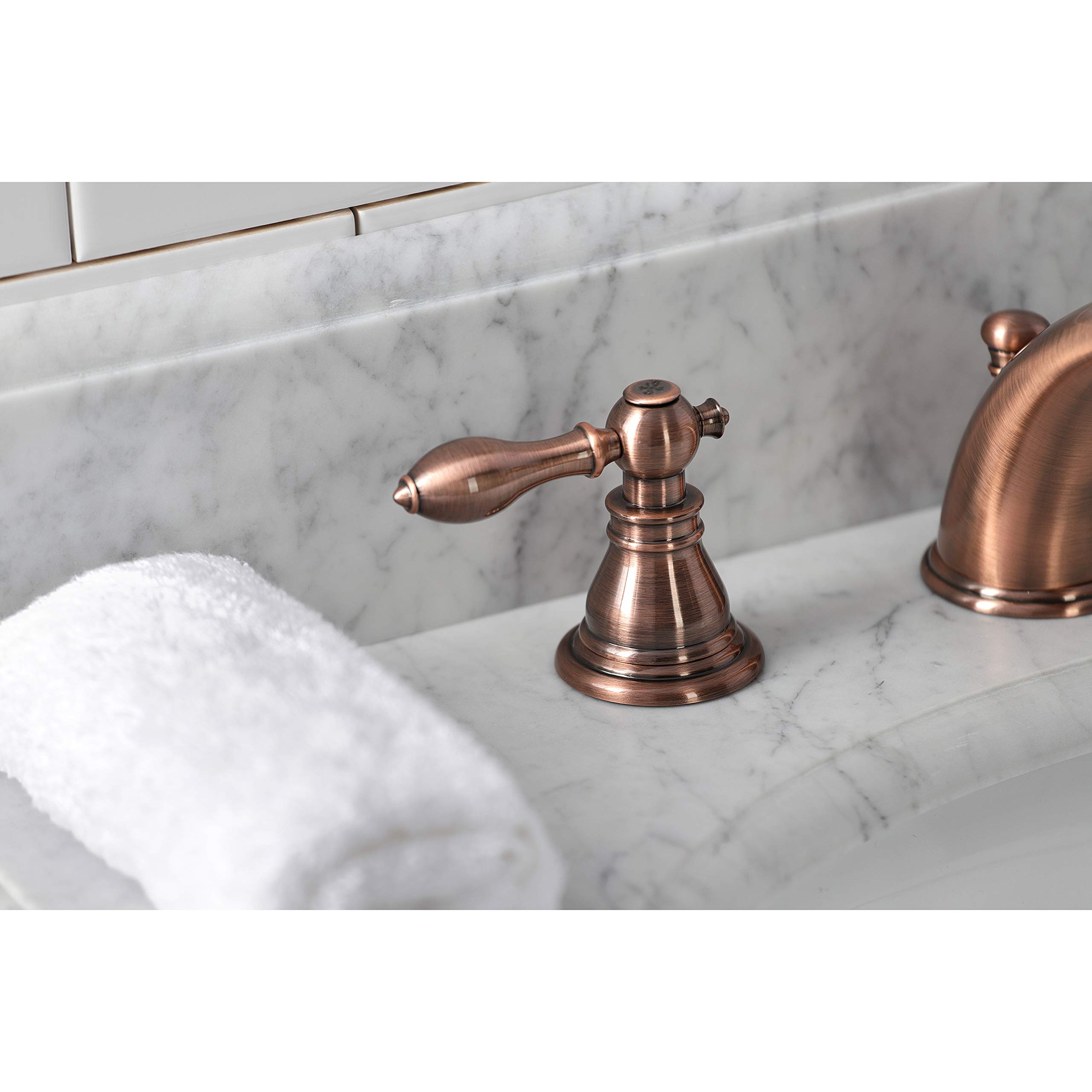 Kingston Brass KB966ACL American Classic Widespread Bathroom Faucet - Antique Copper Finish, 13.63 x 5.75 x 4.06 Inches - Perfect for Vintage Style Bathroom Vanities and Sinks