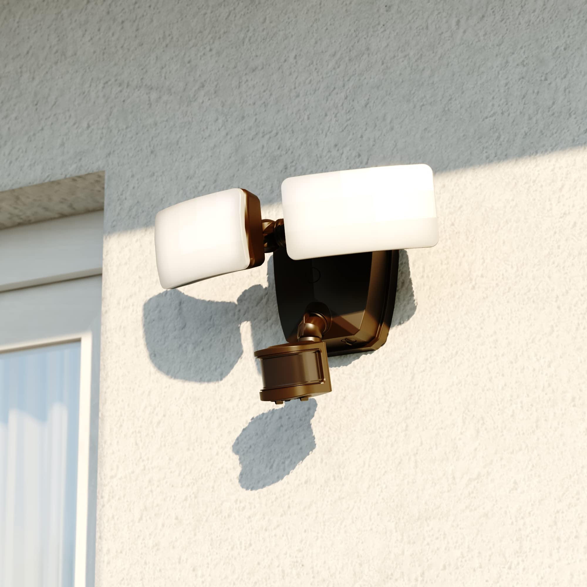 VAXCEL Zeta 2 LED Outdoor Motion Sensor Flood Light - Adjustable Security Lighting for Porch, Garage & Yard - Bronze Finish - Weatherproof & Energy Efficient