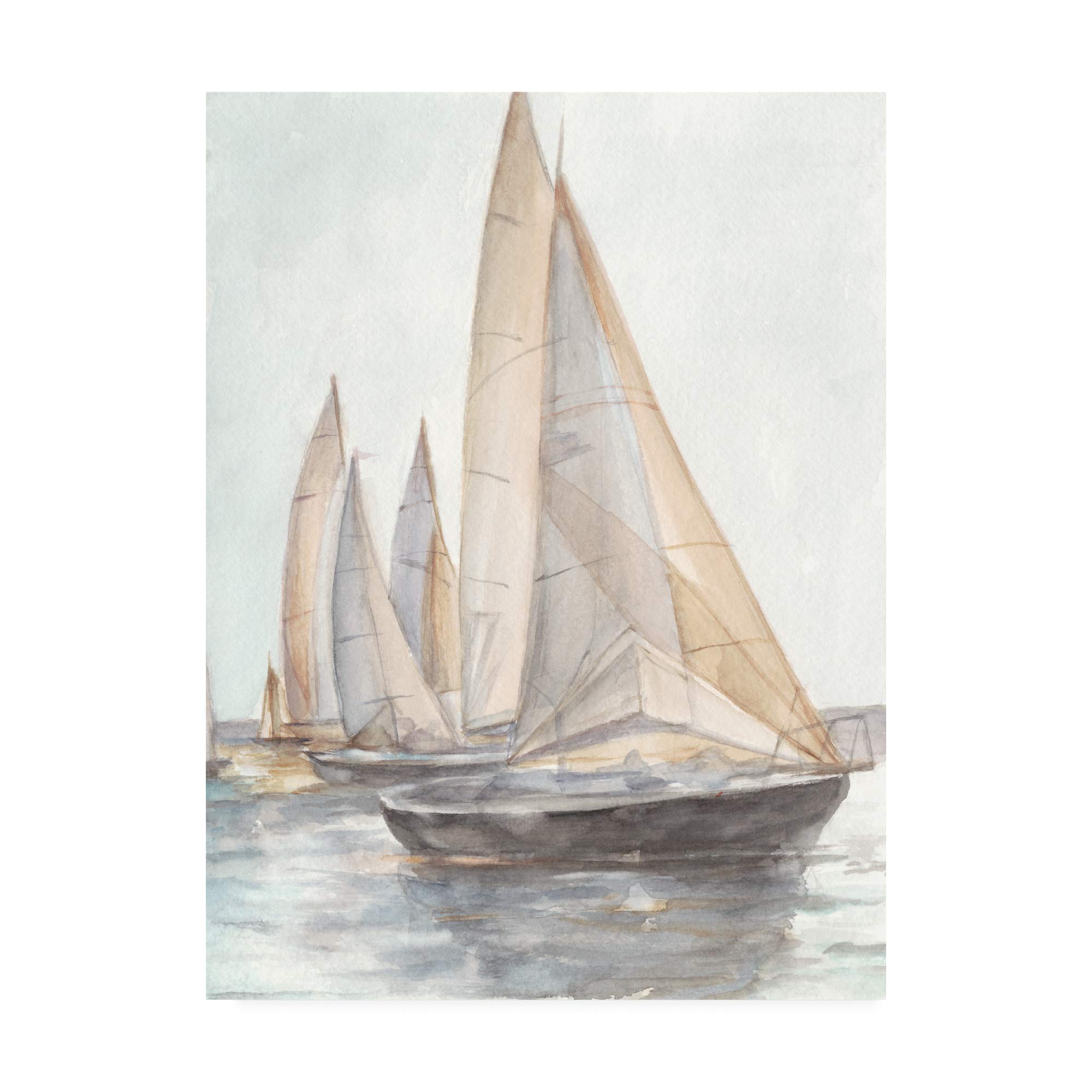 Trademark Fine Art 35x47 Plain Air Sailboats II by Ethan Harper - Coastal & Nautical Wall Decor for Living Room, Bedroom, or Office