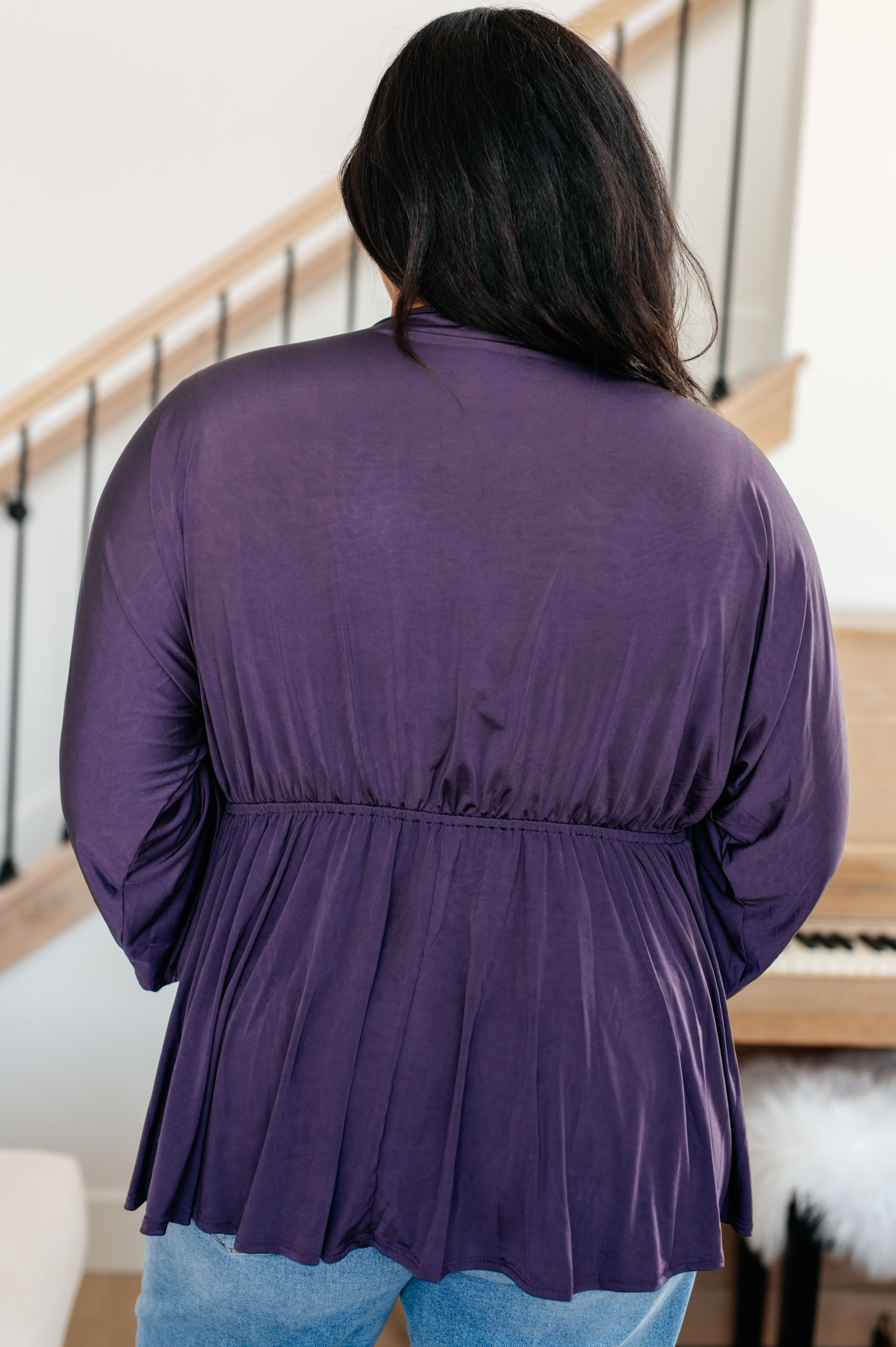 Love On The Line V Neck Peplum Blouse - Women's Fashion Tops for Work, Date Night & Special Occasions
