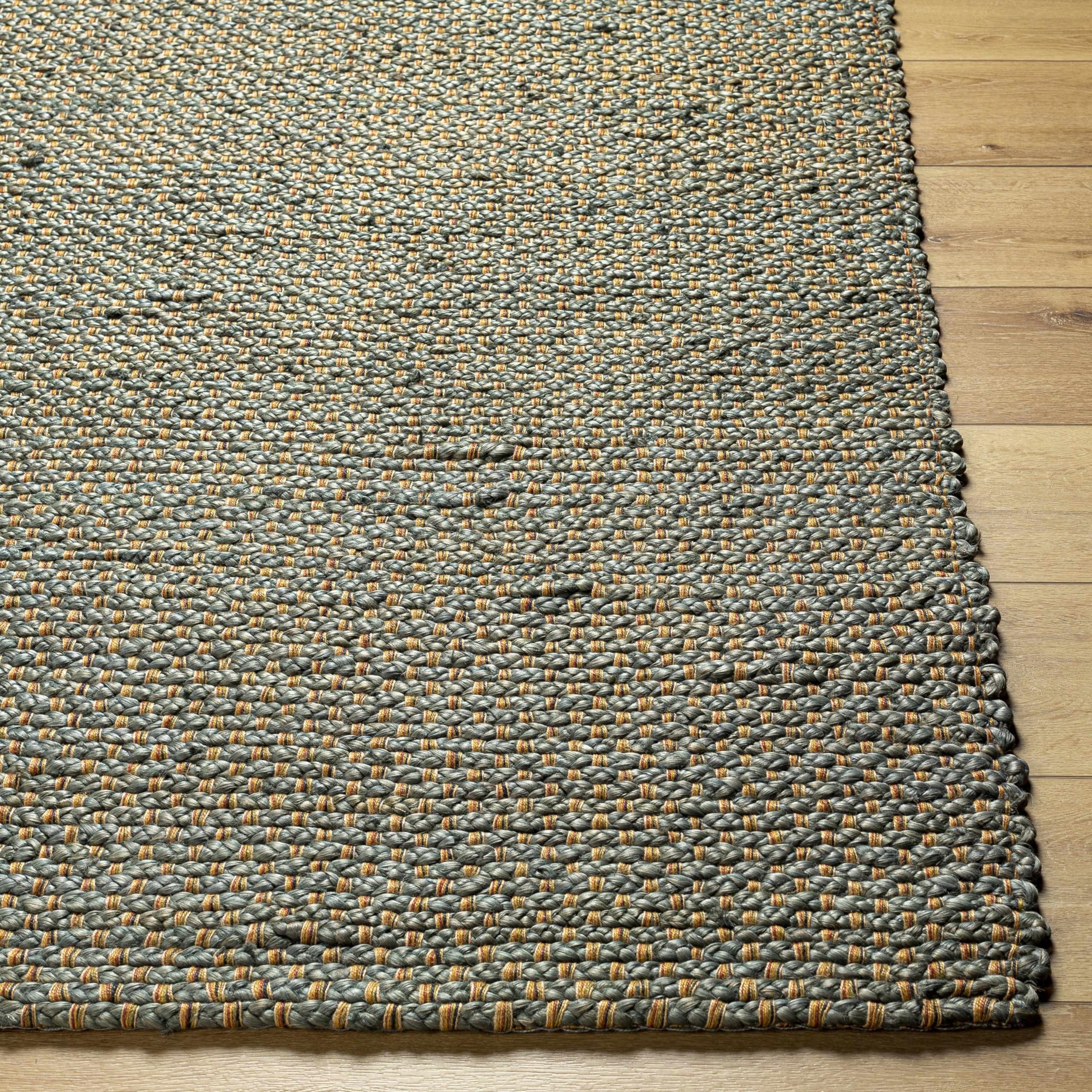 Hauteloom Maral Jute Area Rug 8' x 10' - Soft & Durable Natural Fiber Carpet for Living Room, Bedroom - Contemporary Cloud Gray - Perfect for Boho, Farmhouse & Modern Home Decor
