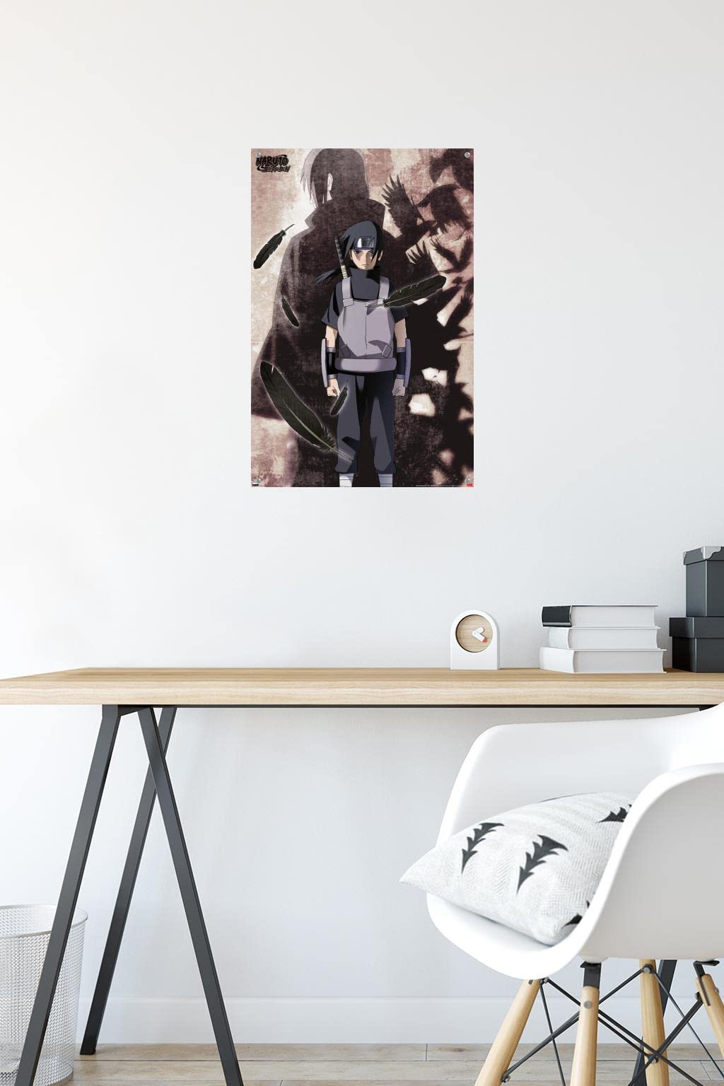 Naruto Shippuden Itachi Uchiha Anime Wall Poster with Push Pins - Perfect for Bedroom, Office & Anime Fan Decor