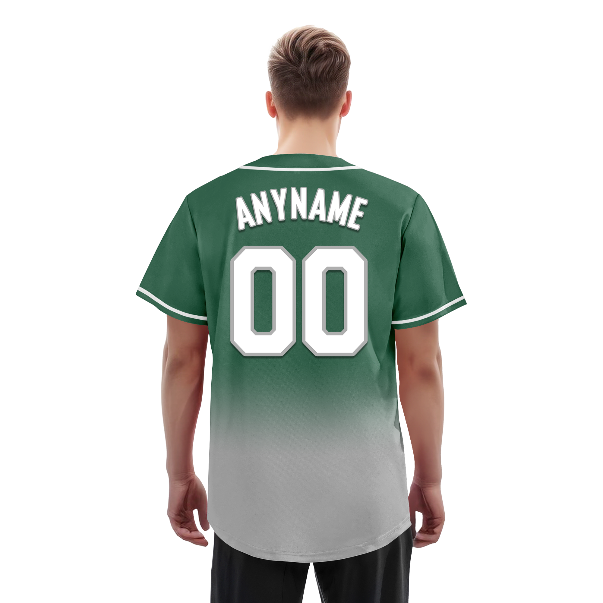 Custom Green Grey Fade Personalized Baseball Jersey - Authentic & Fashionable BSBJ01 - Perfect for Baseball Games, Team Uniforms & Sports Fan Gifts