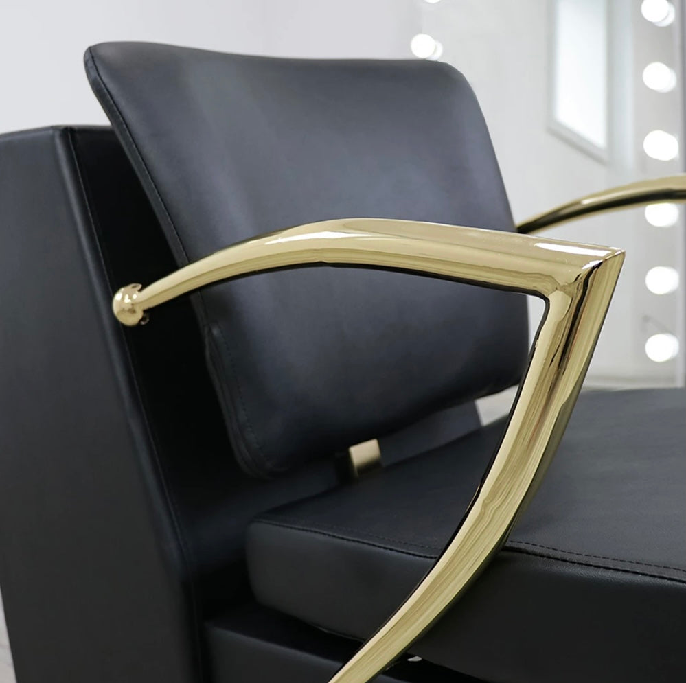 Premium Manhattan Gold Dryer Chair for Salon & Spa - Ergonomic Styling Chair with Adjustable Height for Hairdressers & Beauty Professionals - Perfect for Hair Salons, Barber Shops & Home Use