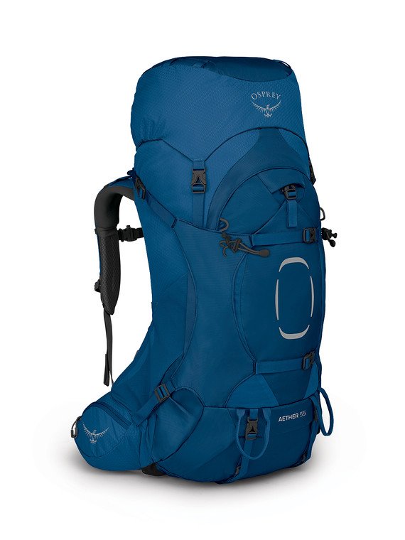 Osprey Aether 55 Backpack - Lightweight Hiking Backpack for Men & Women, 55L Travel Backpack with Adjustable Suspension - Perfect for Camping, Backpacking & Outdoor Adventures