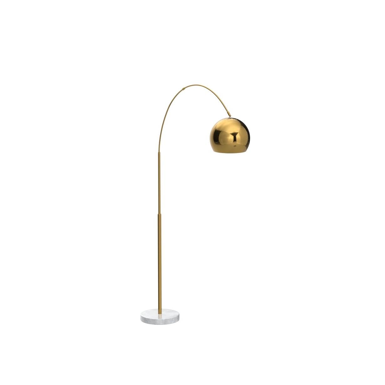 Brightech Olivia Arc Floor Lamp - Modern LED Standing Lamp for Living Room, Bedroom & Office - Adjustable Tall Lamp with Brass/Gold Finish - Perfect for Reading, Working & Home Decor