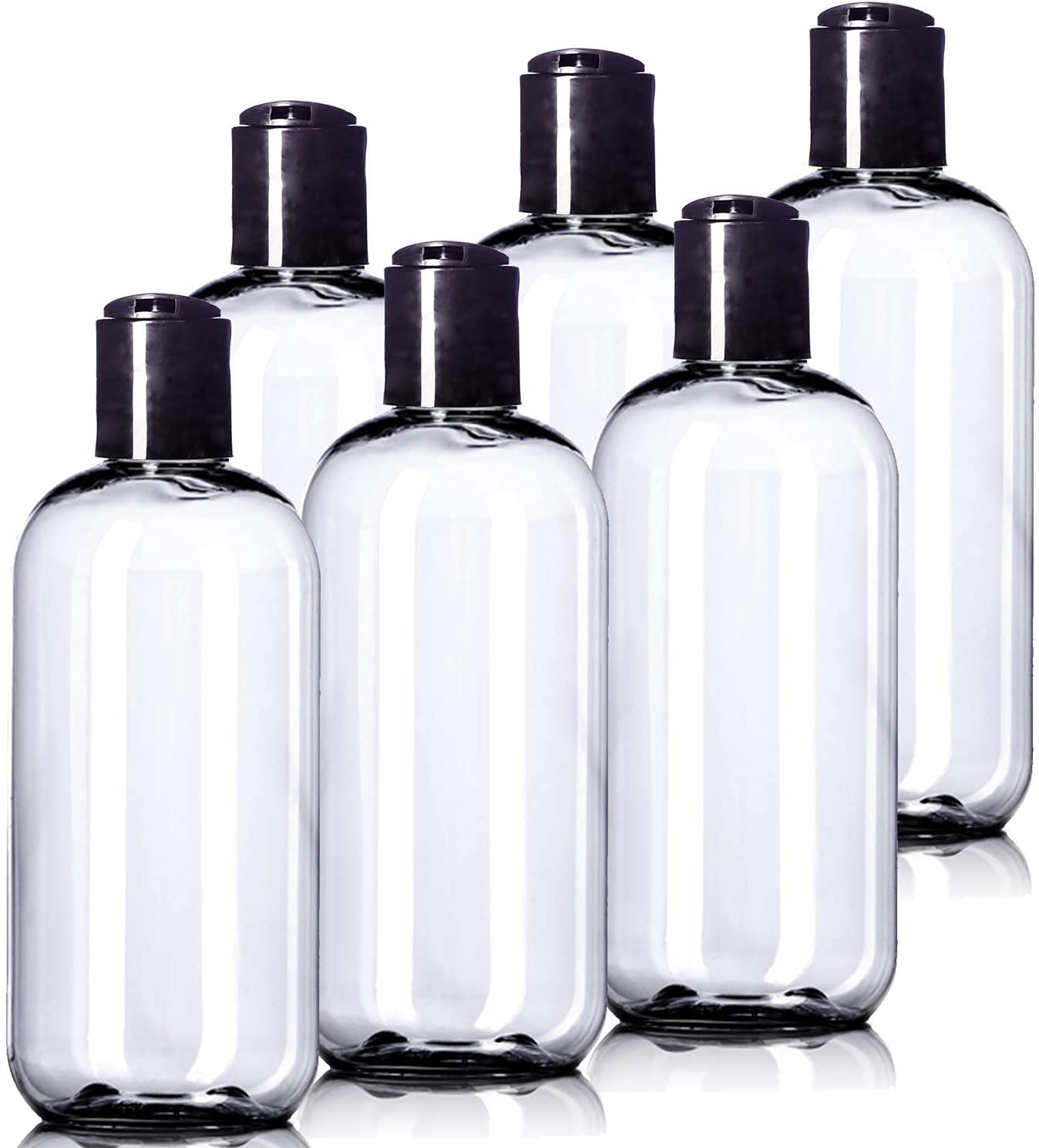 100ml Clear Refillable Travel Plastic Bottles - Leak Proof Squeeze Cosmetic Containers with Black Flip Cap for Toiletries, Shampoo, Lotion (Pack of 2) - Perfect for Travel, Gym, and Home Use