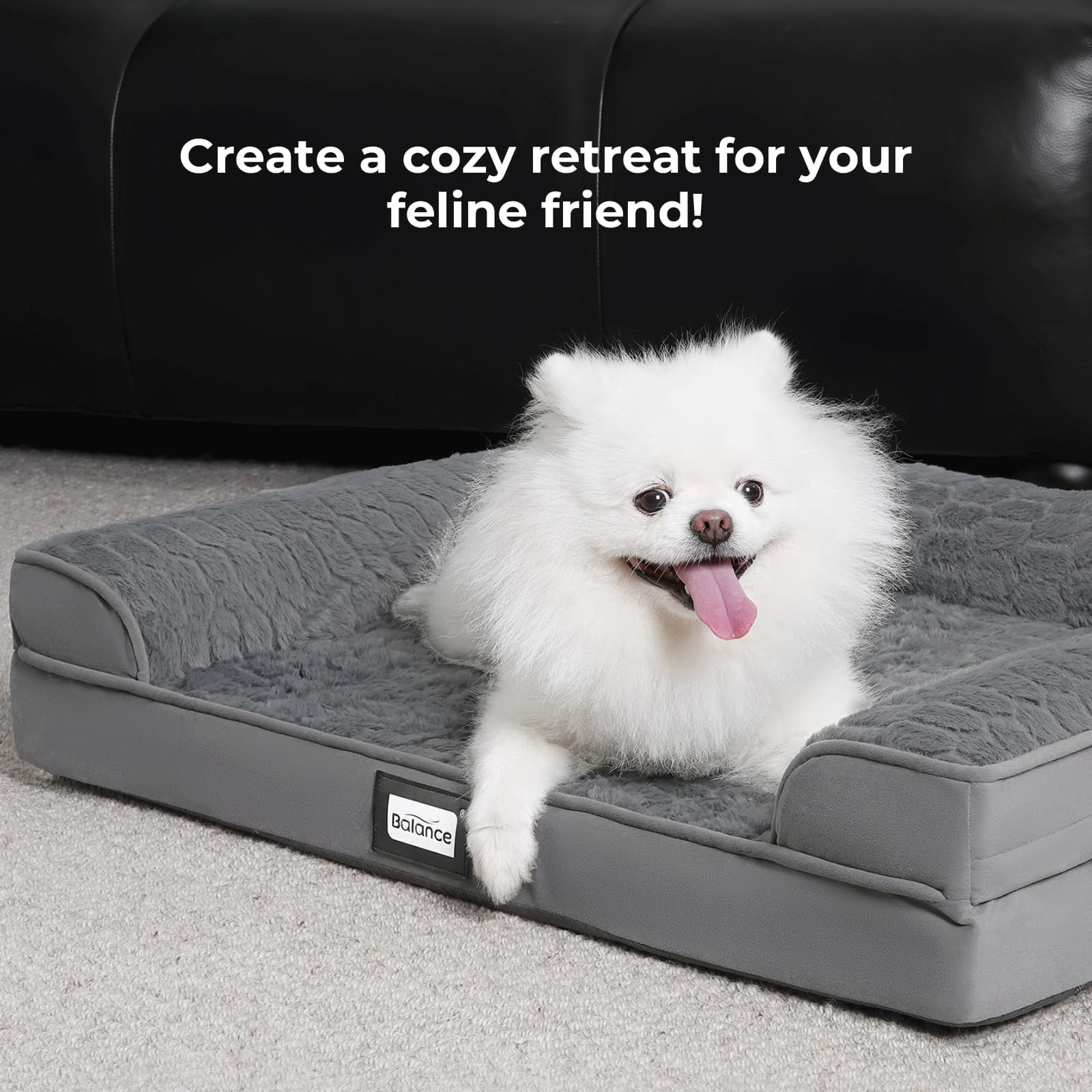 **Orthopedic Dog Bed for Large Dogs - Washable & Waterproof Pet Sofa with Egg Crate Foam - Grey - Perfect for Joint Pain Relief & Comfortable Sleeping in Living Room or Bedroom**
