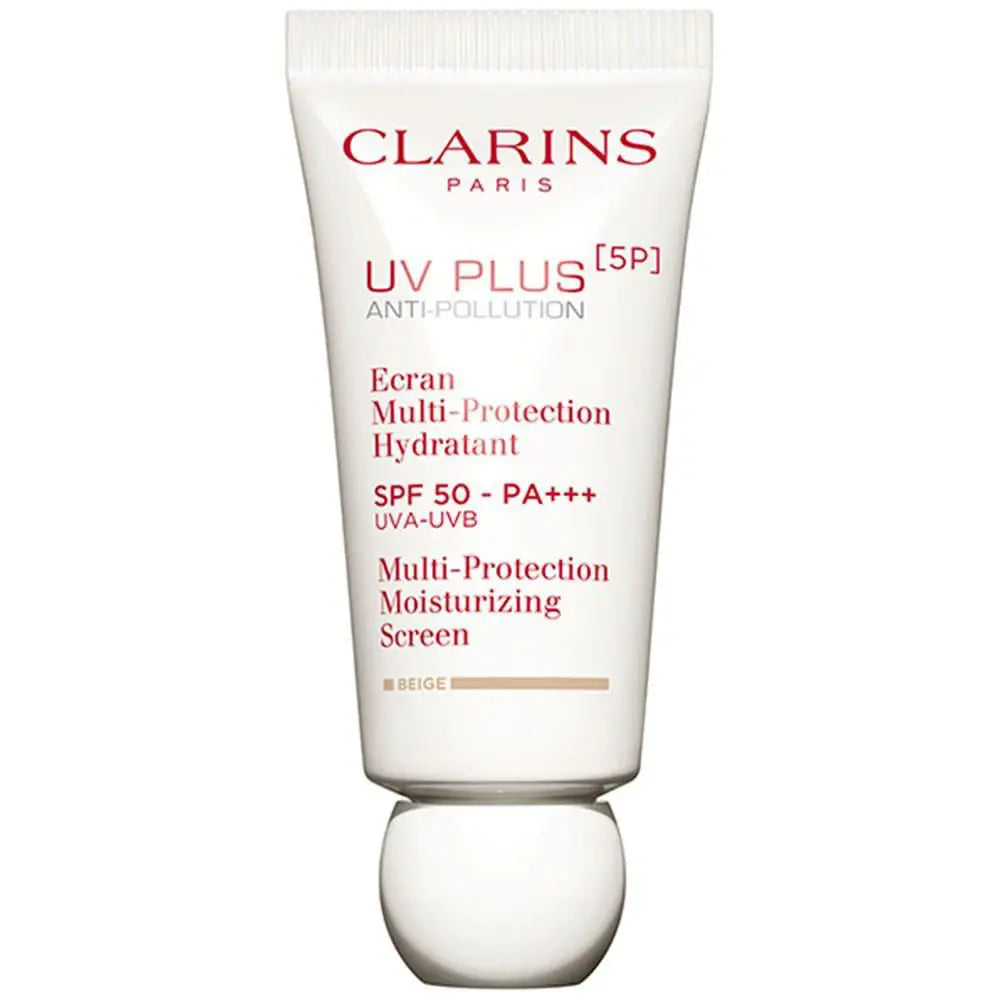 Clarins UV PLUS Anti Pollution Sunscreen SPF 50 - Multi Protection Tinted Moisturizer for Face, Beige | Daily Sun Protection & Pollution Defense for Sensitive Skin | Perfect for Outdoor Activities & City Life