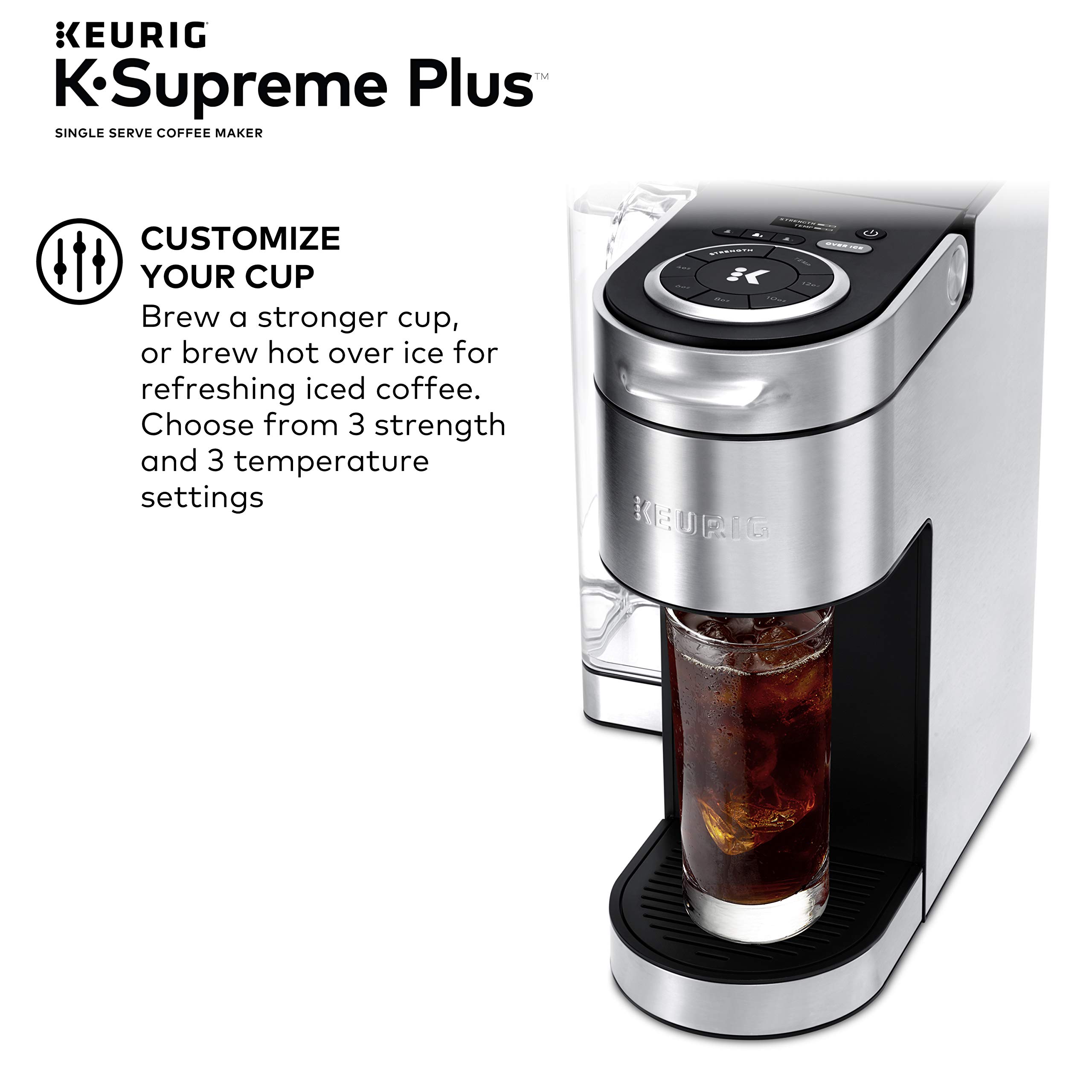 Keurig K-Supreme Plus Single Serve Coffee Maker with 40 K-Cup Pods - Caribou Coffee Favorites Variety Pack for Home & Office Use - Fast Brewing, Multi-Stream Technology, 5 Cup Sizes