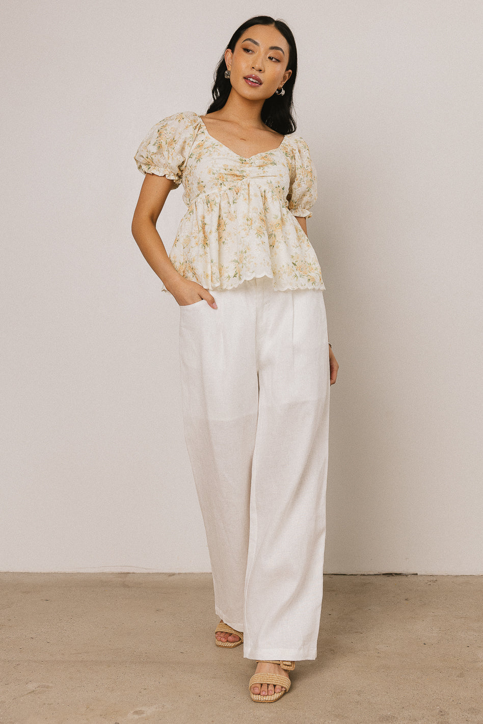 Genesis Floral Blouse for Women - Elegant Floral Print Tops with Short Sleeves - Perfect for Spring Summer, Office Wear, Date Night & Casual Outfits
