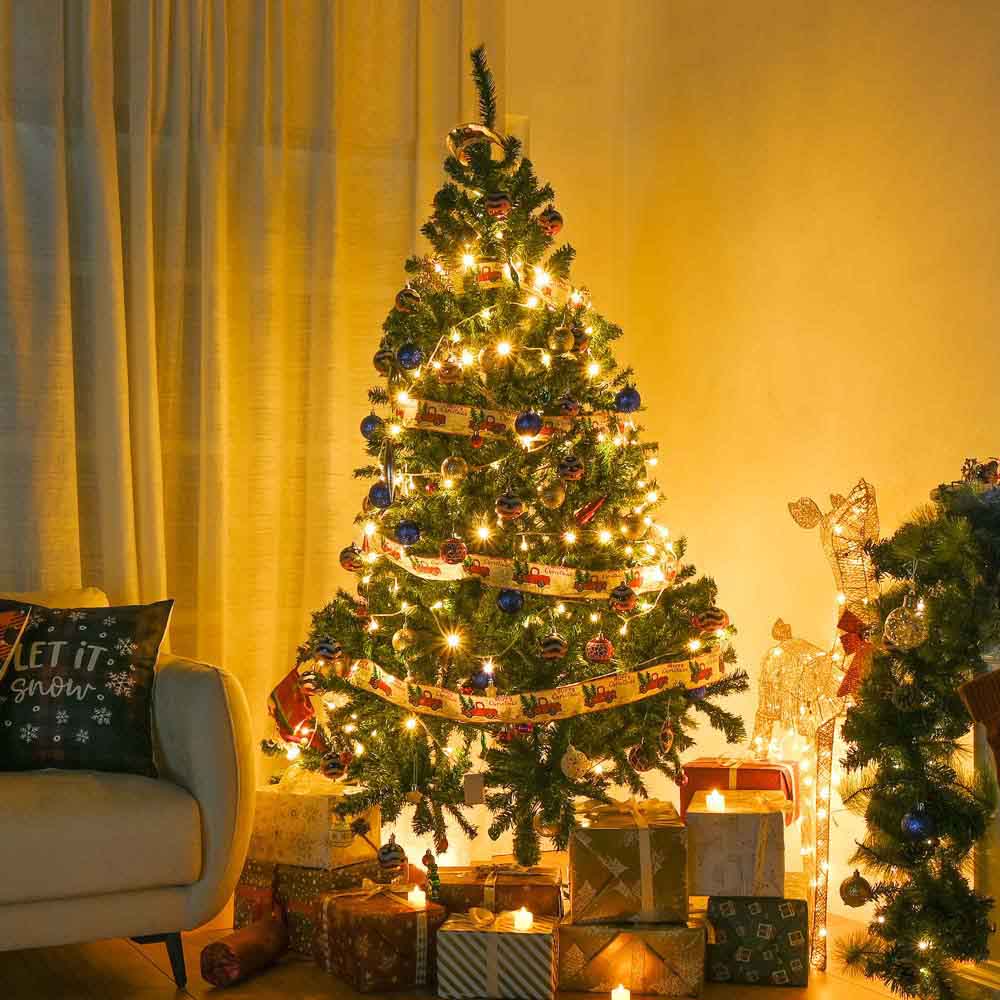 6 ft Realistic Artificial Christmas Tree for Home Decor - Perfect for Living Room, Office, and Holiday Party Decoration
