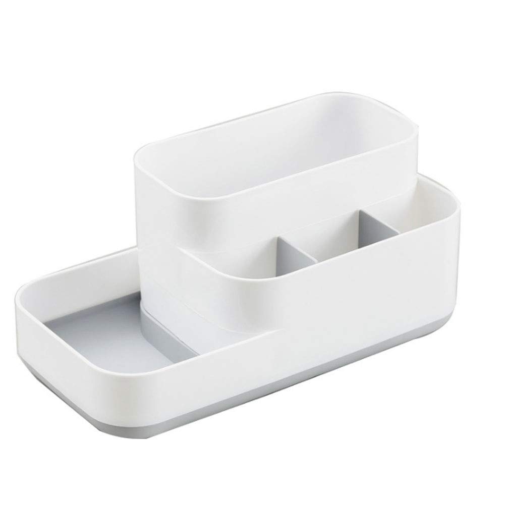EASTR Creative Multifunctional Desktop Storage Box - Gray Organizer for Office Desk, Makeup Vanity & Home Decor | Perfect for Pens, Cosmetics & Small Items | Compact Desk Organizer with Lid