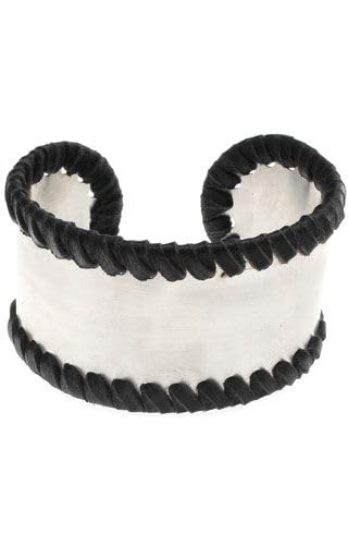 BA03P-BLK Genuine Leather Women's Bracelet - Elegant Black Leather Wristband for Casual & Formal Wear