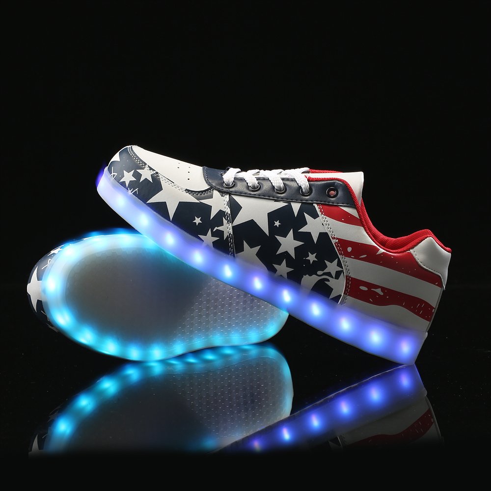 USA Patriotic Flag Sneakers for Men & Women - American Flag Fashion Shoes for Independence Day & President Day Celebrations - Perfect for Parades, Parties & Patriotic Events