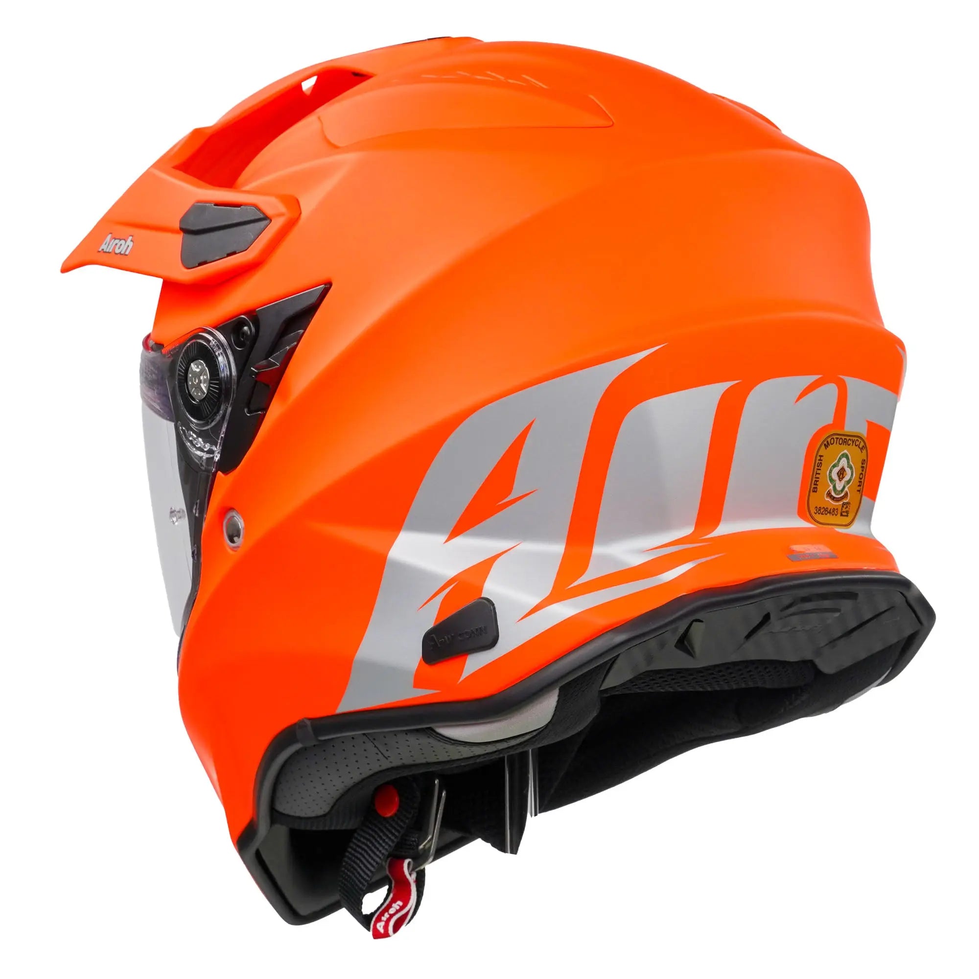Airoh Commander Adventure Motorcycle Helmet - Matt Fluo Orange - DOT & ECE Certified - Off-Road & Street Riding - Perfect for Adventure Touring & Urban Commuting