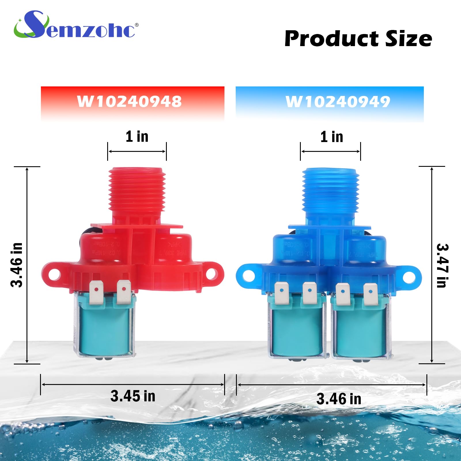 MVWX655DW1 W10240948 Hot & Cold Water Inlet Valve Set for Maytag/Whirlpool Washers - Replaces AP6327638, AP6285450, W10240949, W11168740 - Perfect for DIY Washer Repairs & Maintenance