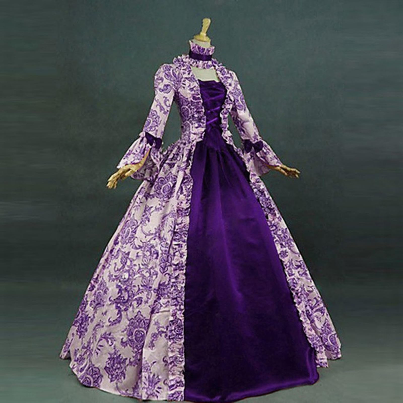 Victorian Rococo Dress for Women - Elegant Retro Court Flare Sleeve Ball Gown | 1800s Inspired Masquerade & Renaissance Costume | Perfect for Historical Reenactments, Themed Parties & Cosplay Events