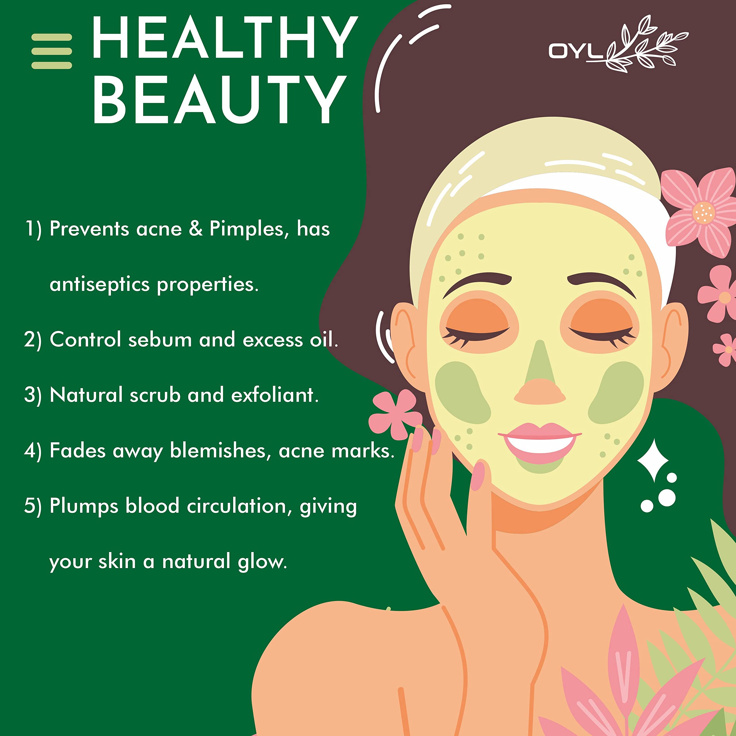 OYL Natural Ubtan Powder & Multani Mitti Clay Powder Combo Pack (2x100g) - Ayurvedic Face & Body Cleanser for Glowing Skin, Oil Control, Acne Treatment | Perfect for Daily Skincare Routine & Spa Days at Home