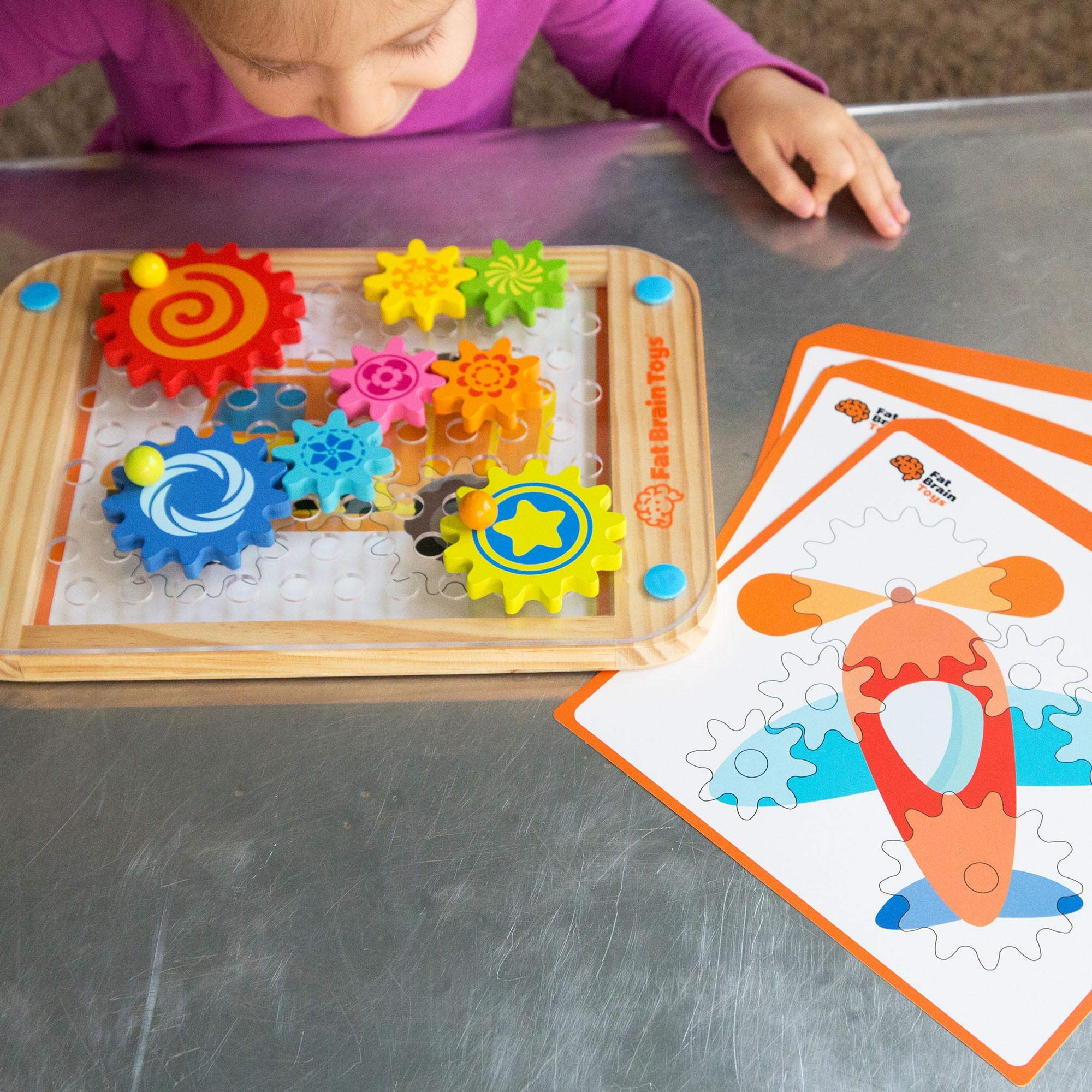 Fat Brain Toys Go Go Gears! - Wooden Educational Size-Matching Puzzle for Toddlers & Preschoolers Ages 3+ | STEM Learning Toy for Early Childhood Development | Perfect for Classroom, Homeschool & Playroom Activities