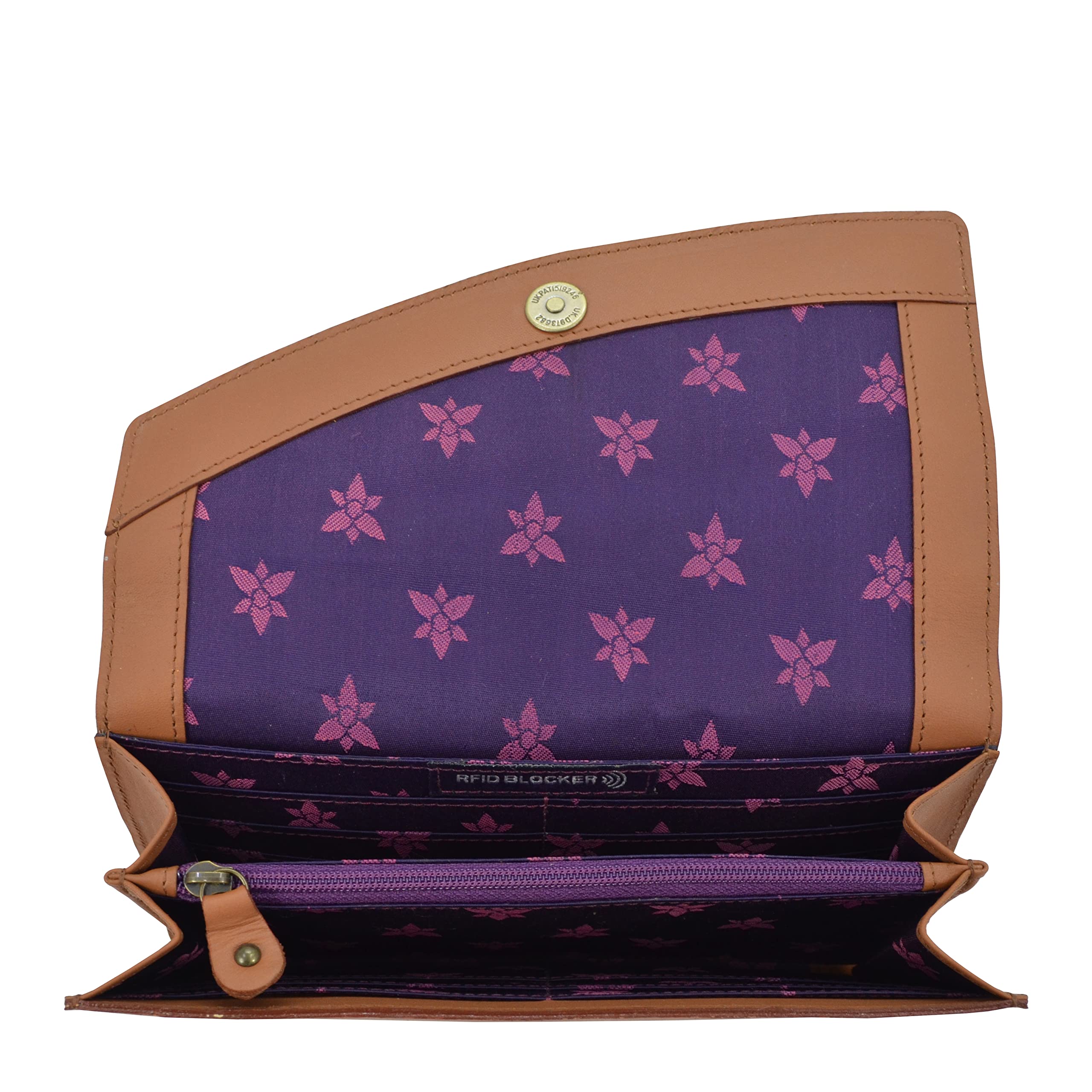 Anuschka Women's Hand-Painted Genuine Leather RFID Blocking Accordion Flap Wallet - Stylish & Secure for Travel, Shopping & Everyday Use