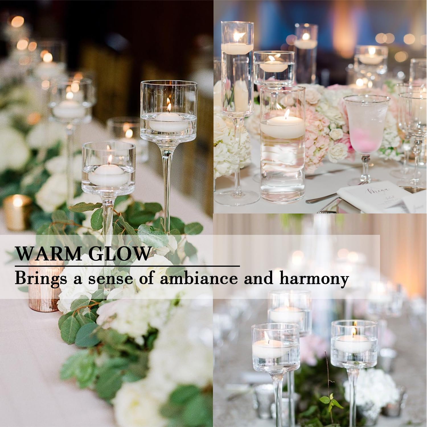 12 Pcs White Unscented Floating Candles - 2 Inch for Centerpieces, Holiday Decor & Gifts