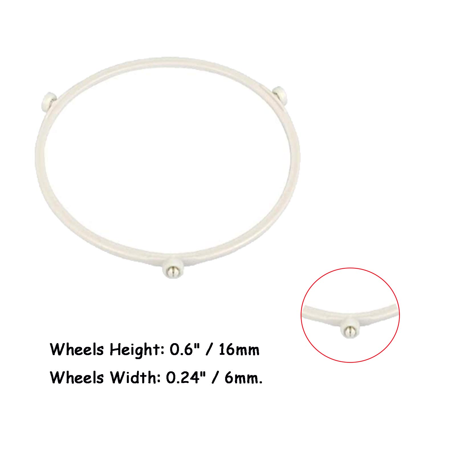 WAFJAMF 7.4 Inch Microwave Turntable Ring - 2 Pack Replacement Microwave Oven Rotating Tray Roller Support Ring for Glass Plate - 0.55 Inch Height - Perfect for Smooth Turntable Rotation in Kitchen Appliances