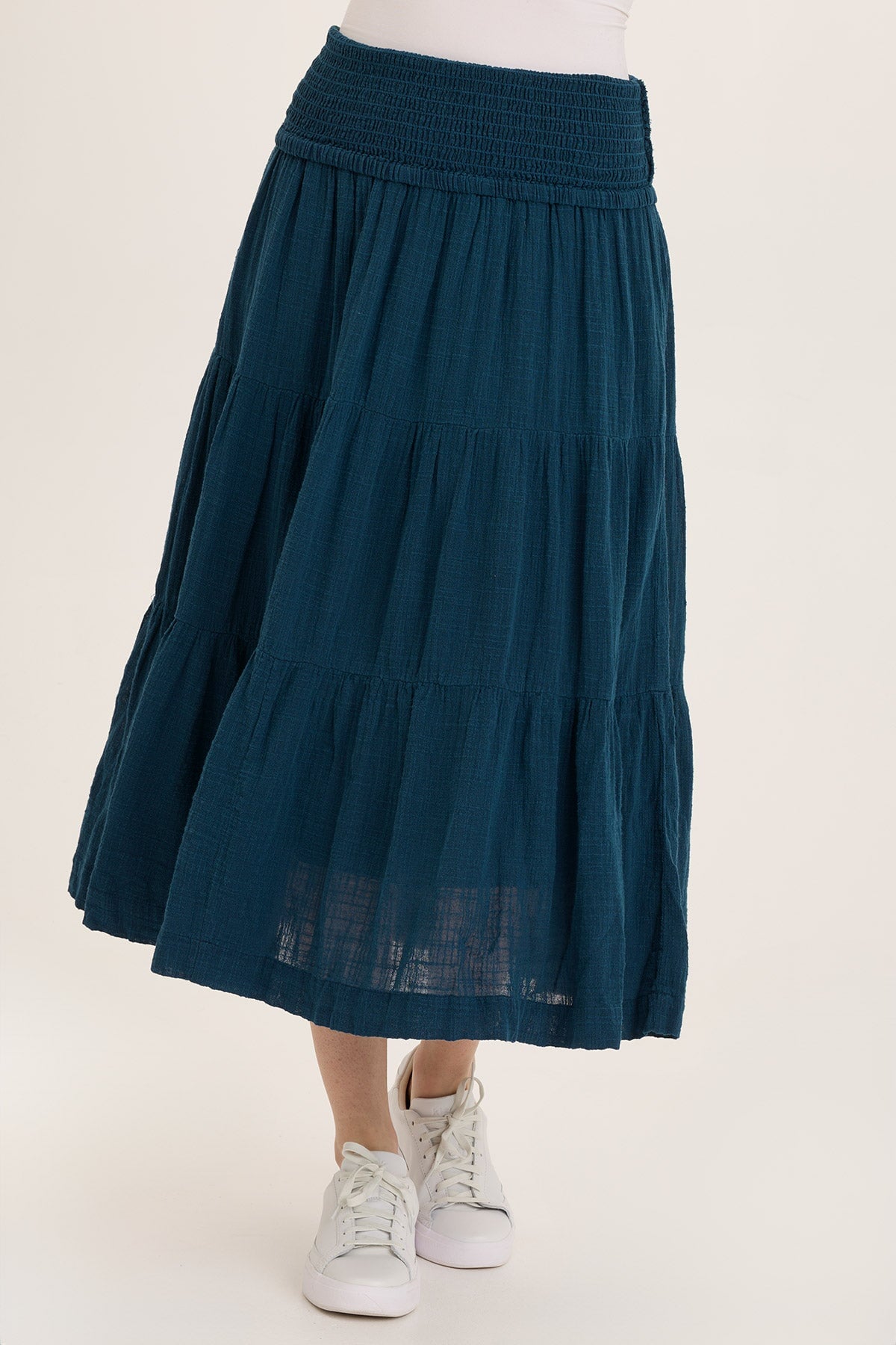 Paigene Women's Flowy Gauze Tiered Midi Skirt - Boho Summer Beach Dress for Casual Outings and Vacations