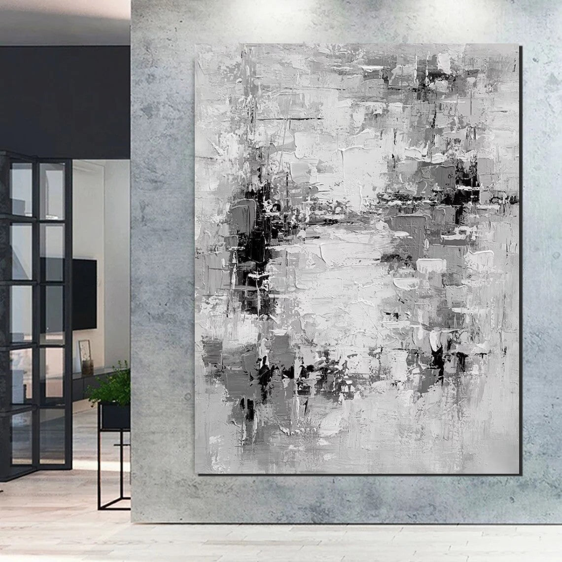 Handmade Acrylic Canvas Paintings - Modern Abstract Palette Knife Art for Living Room & Bedroom Decor - Large Wall Art Perfect Behind Sofa - Contemporary Home Decor for Stylish Interiors