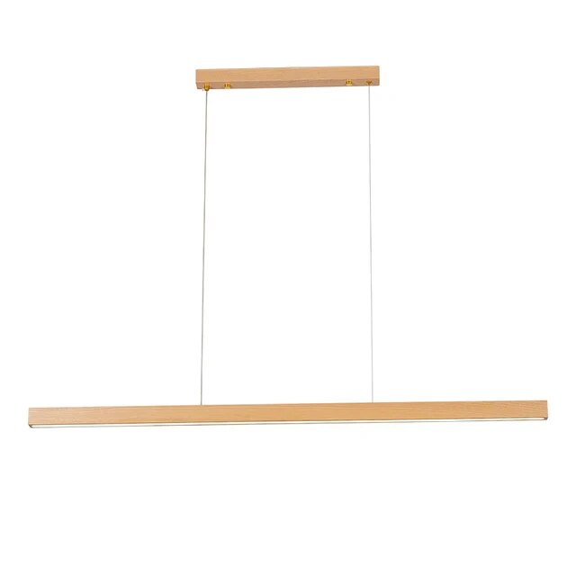 Modern Oak Wood Ceiling Bar with LED Pendant Light - Rustic Industrial Lighting Fixture for Kitchen Island, Dining Room, and Bar Counter Decor