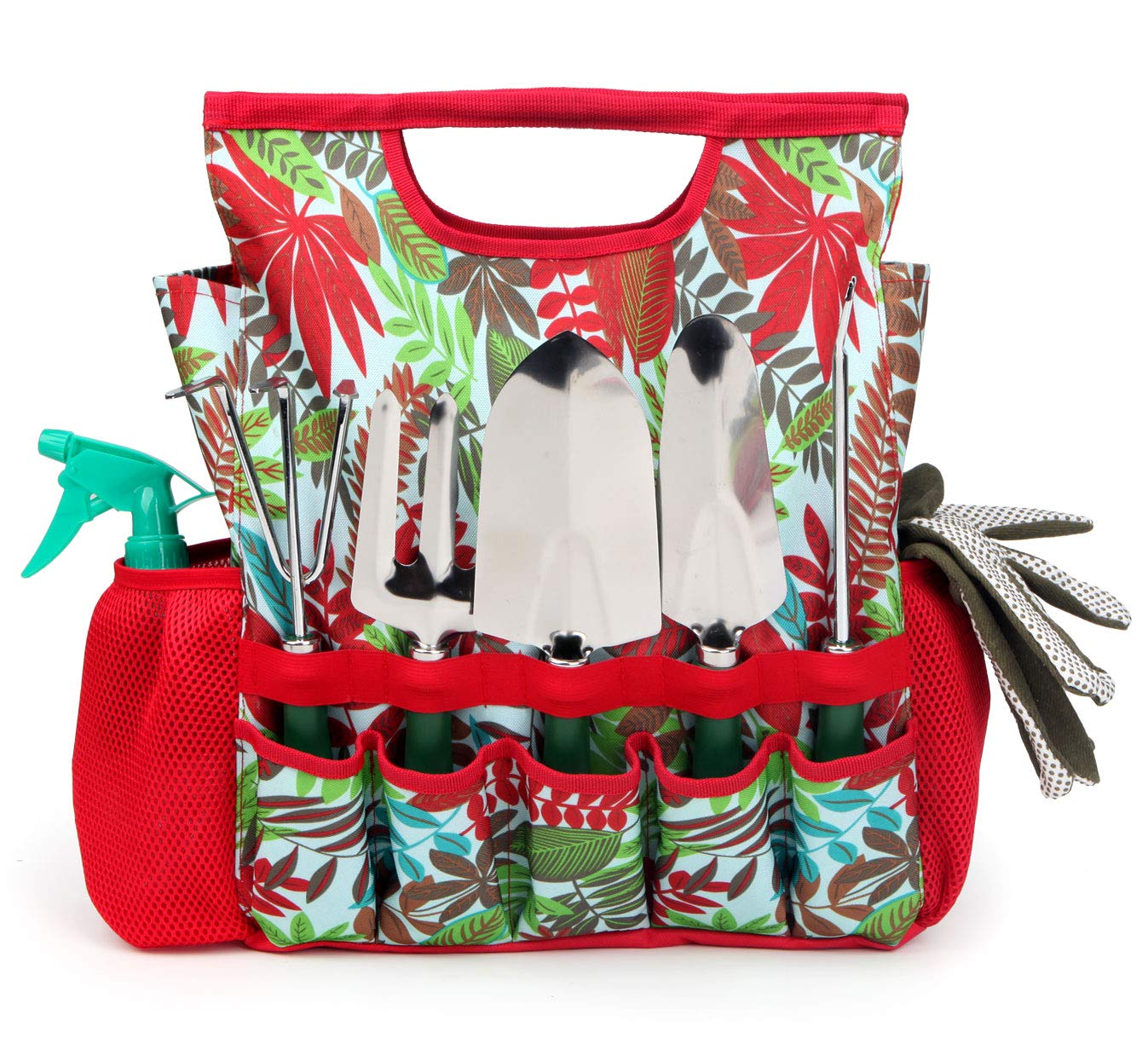 9-Piece Garden Tools Set with Gloves & Tote Bag - Durable Gardening Hand Tools Kit for Planting, Weeding, Pruning - Perfect for Home Garden, Yard Work, and Outdoor Landscaping