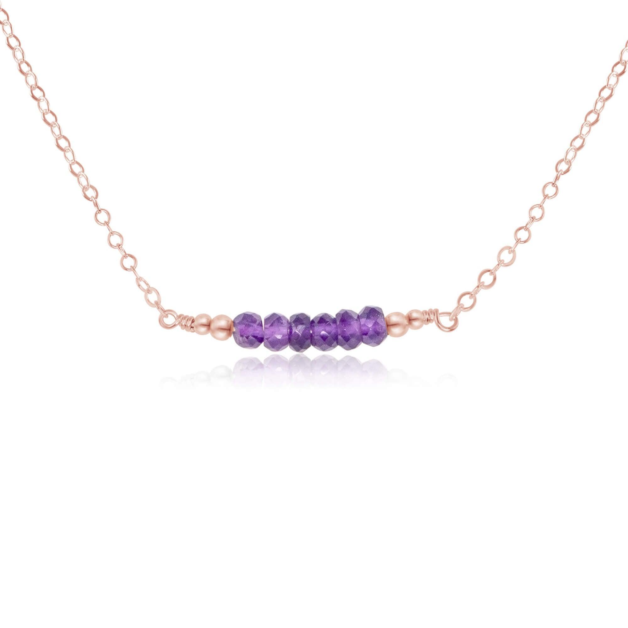 Sparkling Purple Amethyst Faceted Bead Bar Necklace for Women - Elegant Crystal Jewelry Gift for Birthday, Anniversary & Special Occasions | Boho Chic Layering Necklace for Everyday Wear