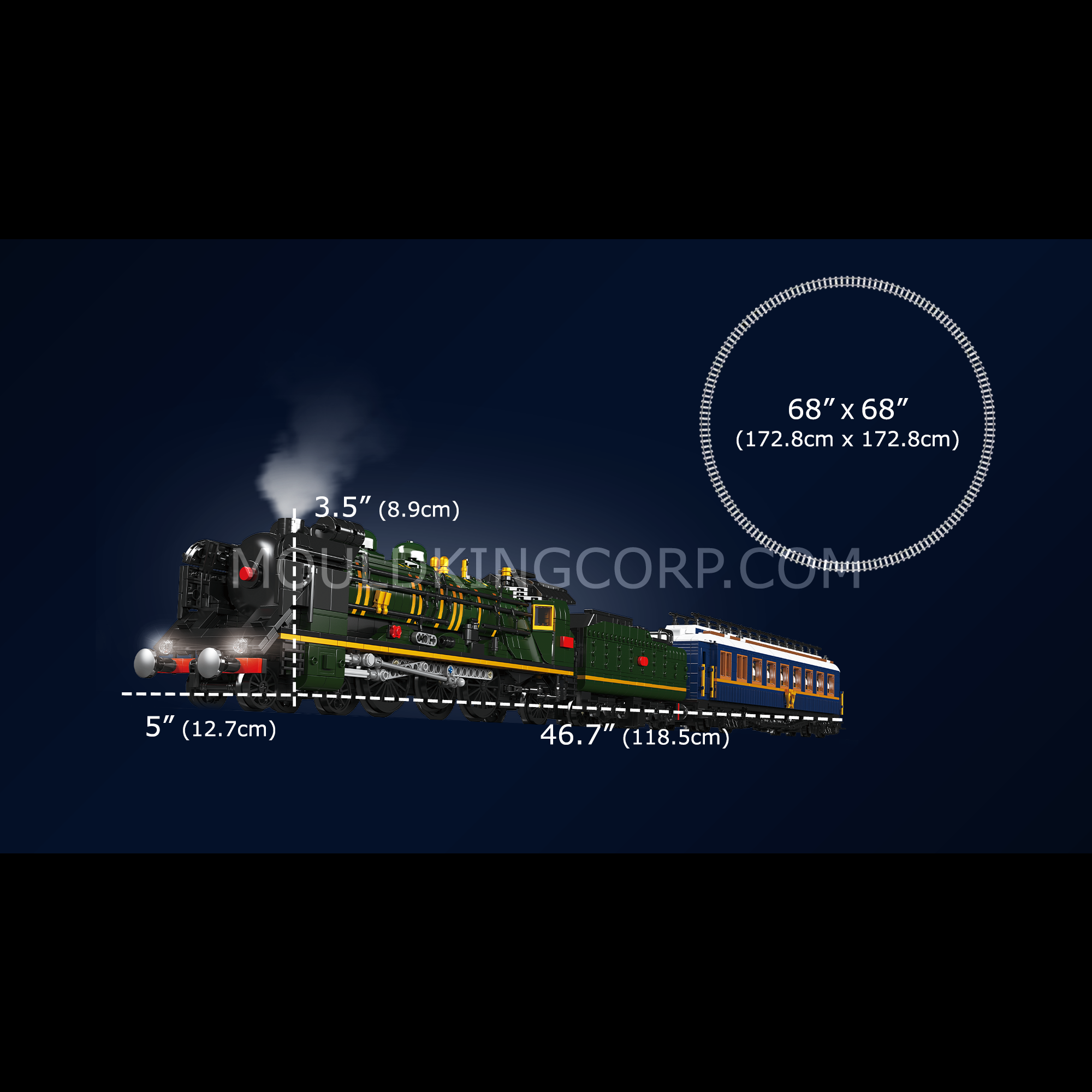 Mould King 12025 Orient Express SNCF 231 Steam Locomotives Building Set - 3,898 Piece Model Train Kit for Adults & Collectors | Perfect for Home Decoration, Display & Railway Enthusiasts