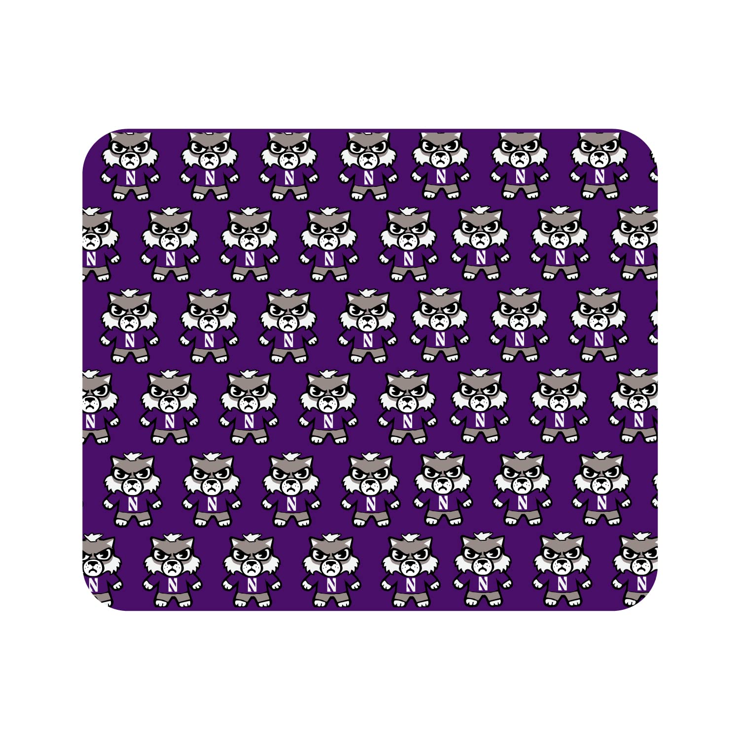 Northwestern University Logo Mouse Pad - Standard Fabric Desk Mat for Gaming & Office Use - Non-Slip Computer Accessory with Tokyodachi Mascot Design - Perfect for Dorm, Home & Workstation Setups
