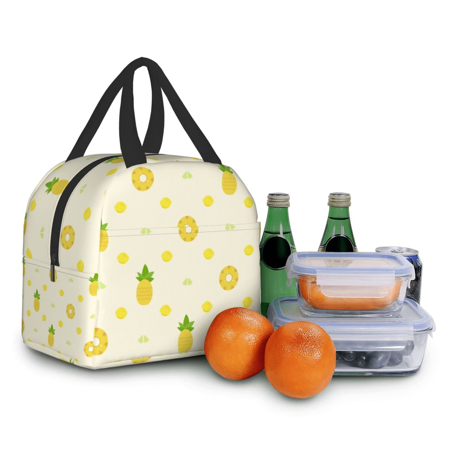 Insulated Pineapple Lunch Box for Women & Men - Reusable Thermal Lunch Bag for Office, Camping, Hiking, Picnic, Beach & Travel | Cute Bento Box for Work, School & Outdoor Activities
