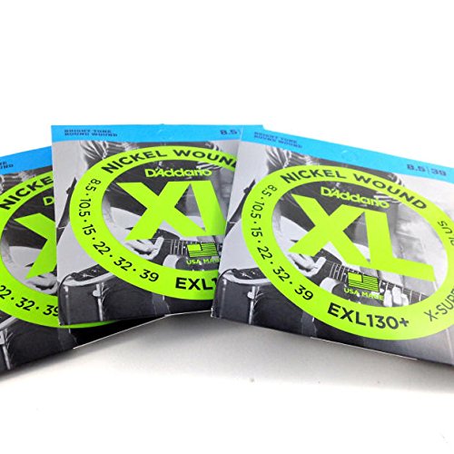 D'Addario EXL130+ Electric Guitar Strings - Extra Super Light (9-42 Gauge) - 3 Pack Set for Rock, Blues & Studio Recording