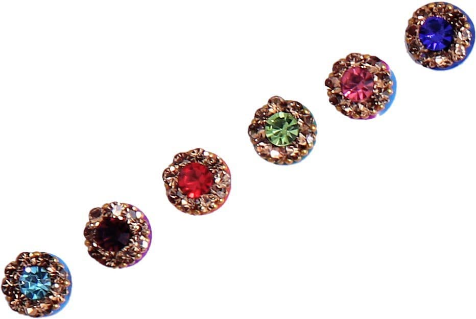 SUNAINA New Love Collection Small Round Multicolor Bindis for Forehead - Stylish Indian Traditional Jewelry for Weddings, Parties & Festivals