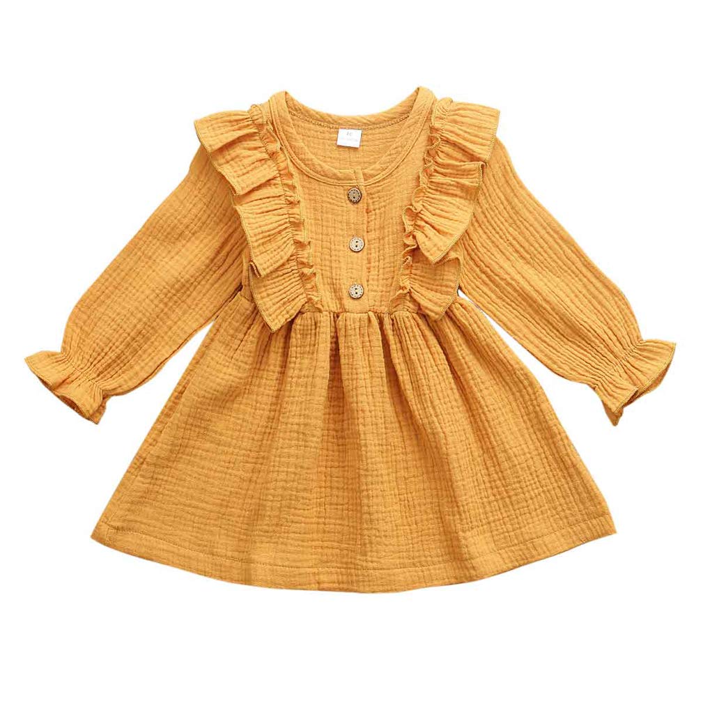 Karuedoo Baby Girls Suspender Skirt - Ruffled Casual Sundress with Adjustable Straps for Infant & Toddler | Summer Outfit, Playdate & Photo Shoot Dress