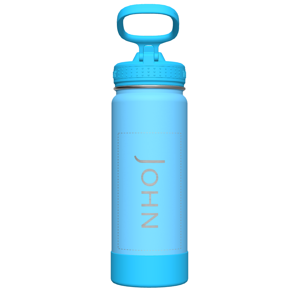Glow in The Dark Water Bottle for Kids with Straw Lid - Customizable Name - Perfect for School, Sports & Outdoor Activities