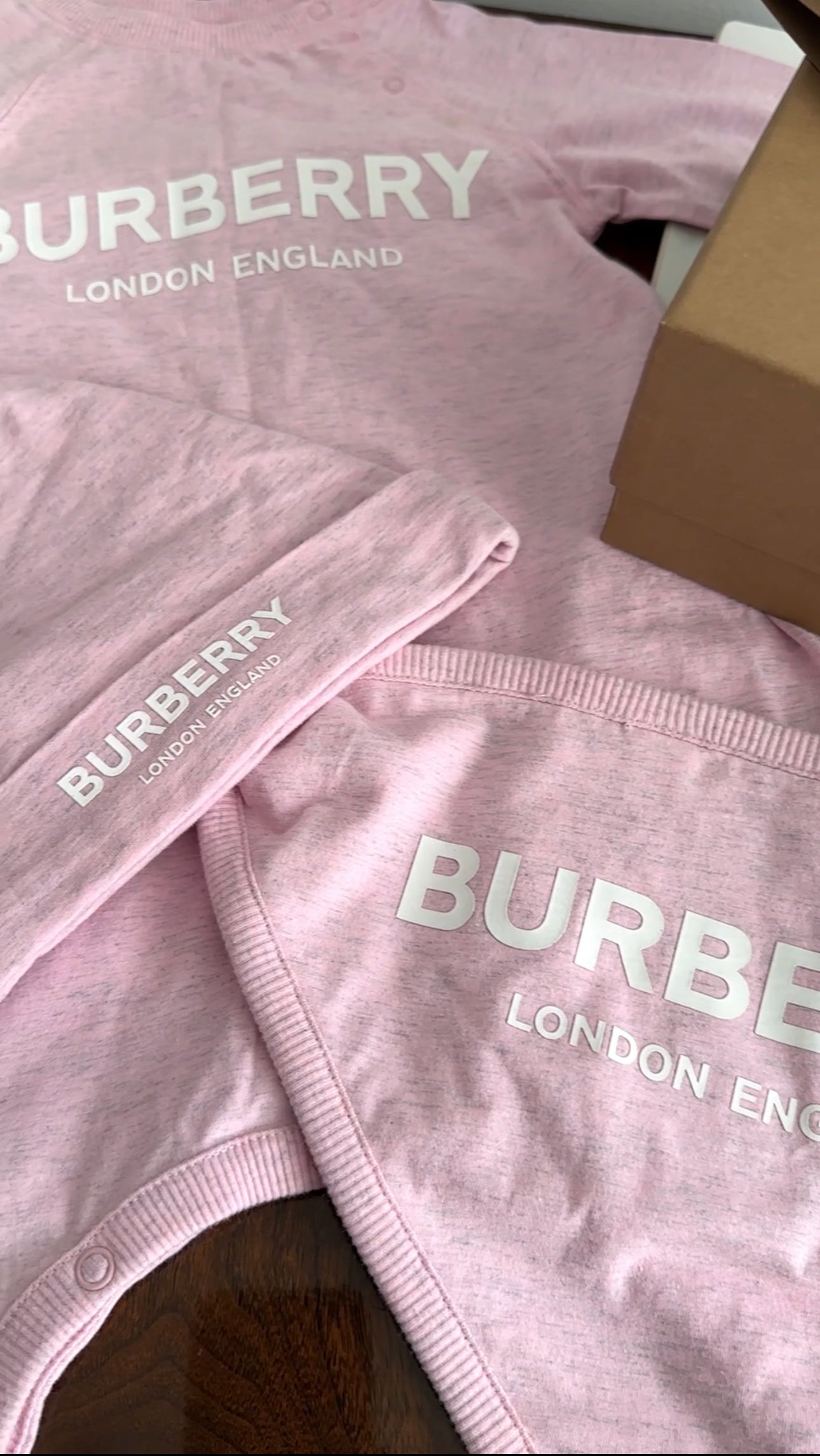 Burberry Baby Gift Set - 4-Piece Pink Baby Essentials with White Zip Pouch | Newborn Care, Baby Shower Gift, Travel Organizer