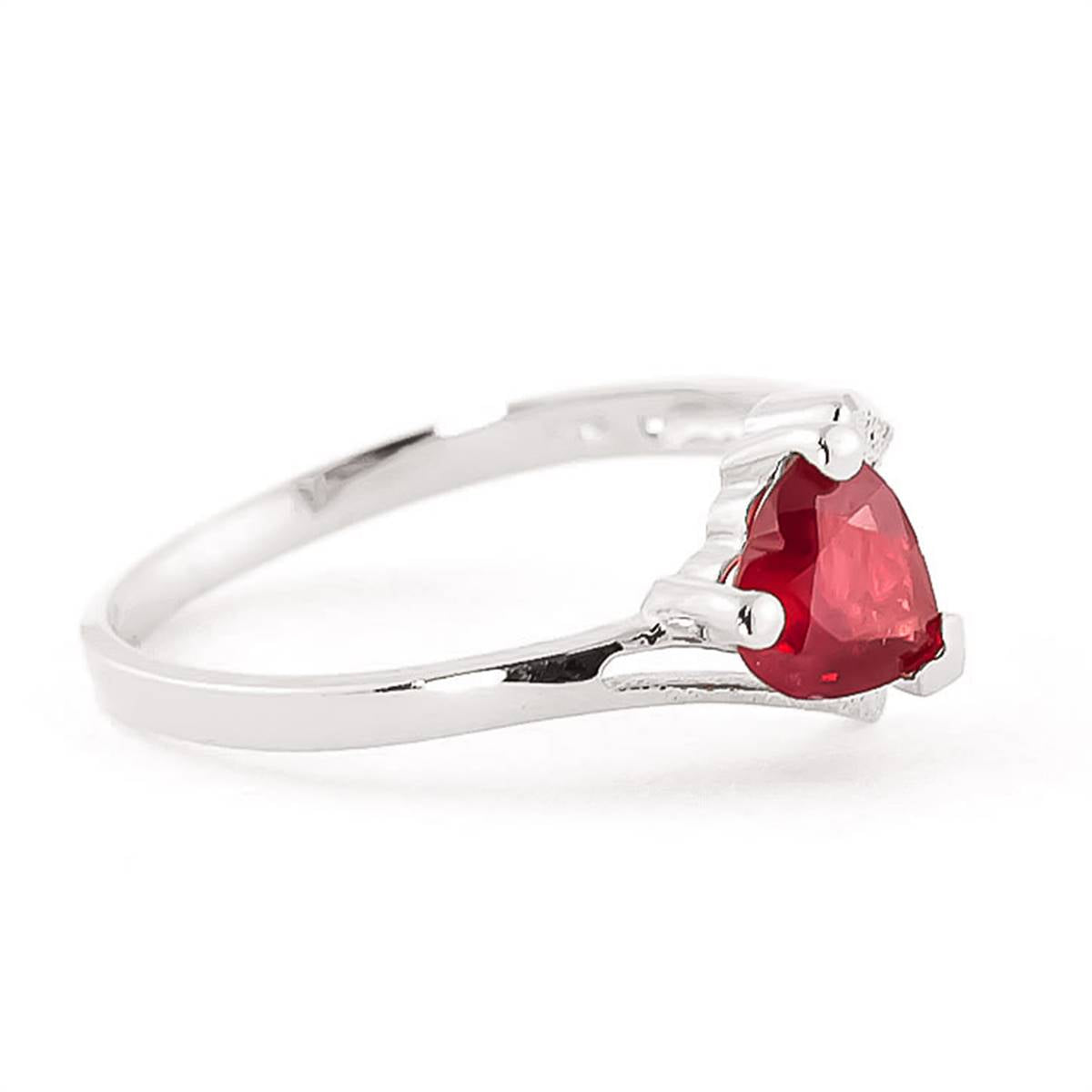 1 Carat 14K Solid White Gold Helen Oh Ruby Ring - Elegant Engagement, Anniversary & Wedding Jewelry Gift for Women