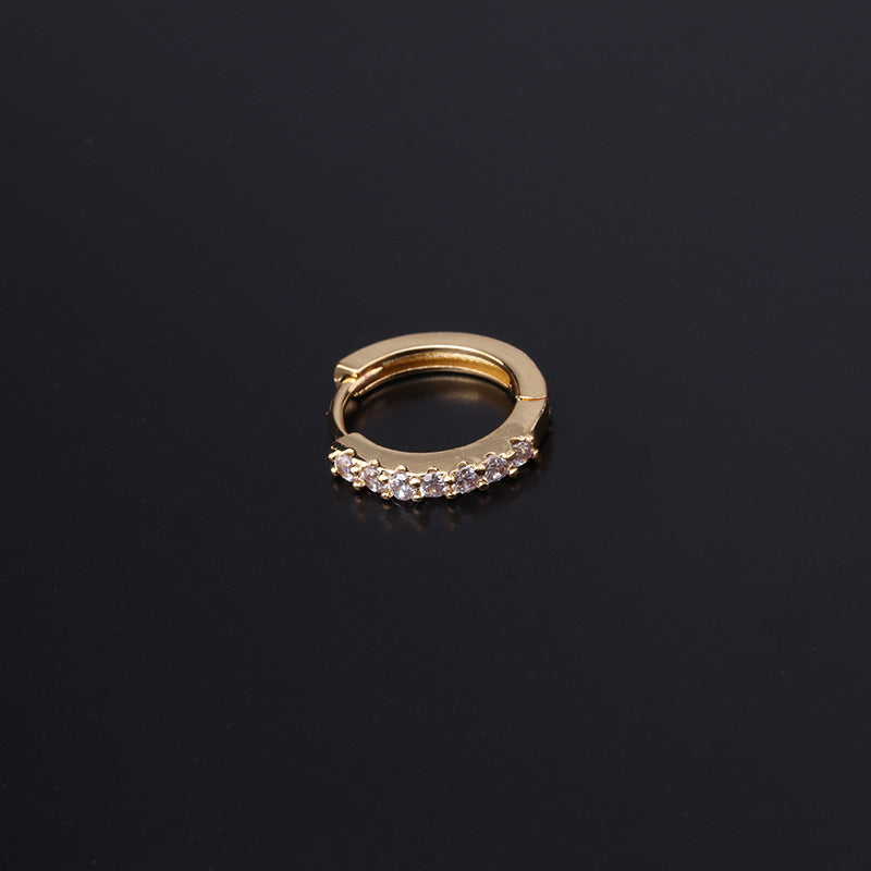 18K Gold Plated Cartilage Half Eternity Huggie Hoop Earrings for Women - Minimalist Small Hoops for Helix, Tragus, or Lobe Piercing - Perfect for Everyday Wear, Date Night & Special Occasions