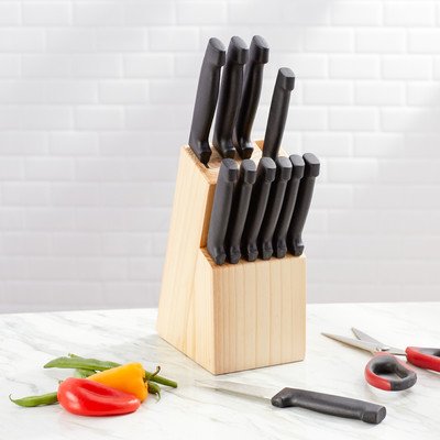 13-Piece Knife Block Set with Wooden Stand - Premium Stainless Steel Kitchen Knives for Chopping, Slicing & Dicing - Perfect for Home Chefs & Cooking Enthusiasts
