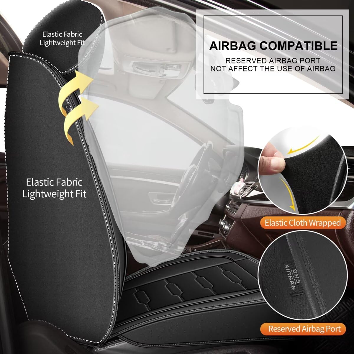 Premium Faux Leather Car Seat Covers for 2019-2025 Chevrolet Blazer - Custom Fit Waterproof Front & Rear Seat Protectors (2 Rows 5 Seats, Black) | Perfect for Road Trips, Daily Commutes & Family Protection